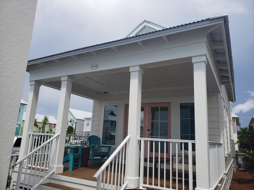 Be among the first to discover this thoughtfully curated and efficiently designed home in a charming ''surf village'' at Margaritaville Beach Cottage Resort in Panama City Beach. The Longboard plan lets you connect and gather on your front porch or step inside to explore 760 sf of heated/cooled space perfectly designed to fit your every need. These charming tiny homes feature a bedroom with a king bed and bath on the first floor and a sleeping loft with built-in full over full bunk beds on the 2nd level.