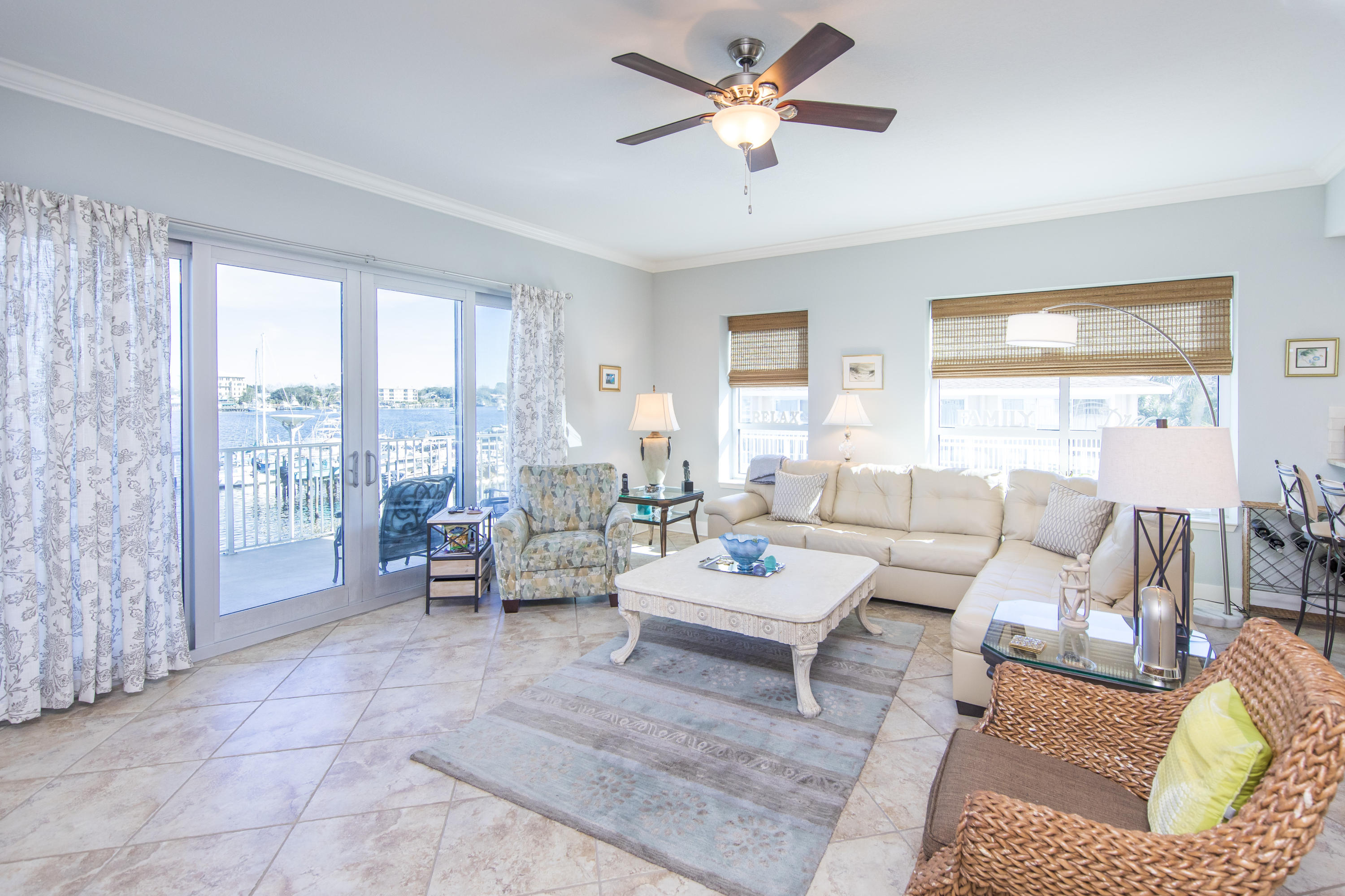 Don't miss out on this coveted 3BR/3BA condo at Harbor Lights! Positioned overlooking the Destin Harbor, this beautiful corner condo features new granite in the kitchen and bathrooms as well as recently-placed bamboo floors in the bedrooms. Other interior features include 10ft. ceilings, magnificent windows, and access to a terraced balcony with stunning views.Enjoy a luxurious master suite with large windows and a whirlpool tub, walk-in shower, and double vanity in the bathroom. Harbor Lights boasts excellent community amenities, with a common area, on-site conference room, and beautiful pool. You'll also have access to a fitness center with separate men's and women's locker rooms, a dry sauna, and a steam room. Boat Slip available for leas e thru the HOA next door.