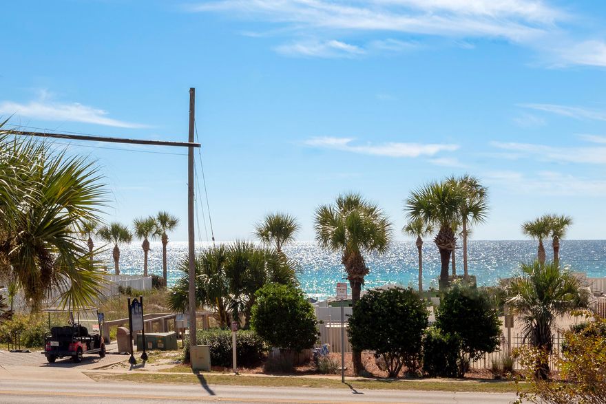 Looking for the Perfect short term vacation rental?  Look no further!  This 1 BR/1BA with hall bunks in the highly sought after Crystal Beach area is a RENTAL MACHINE!  This unit grossed $56k in 2022 and $61k in 2023!  This amazing end unit has been completely remodeled from top to bottom and offers amazing Gulf views from the Huge wrap around balcony.  The unit features Wood Plank Tile Floors throughout & New furniture in 2022.  Opened Living Space with Balcony Access to enjoy those amazing Gulf views.  The Kitchen features Quartz countertops, New Cabinetry, Stainless Appliances & a Large Breakfast Bar.   AC was replaced in 2018.  Located right across from the public beach access and is a short walk to the beach!  Hurry this one won't last long!