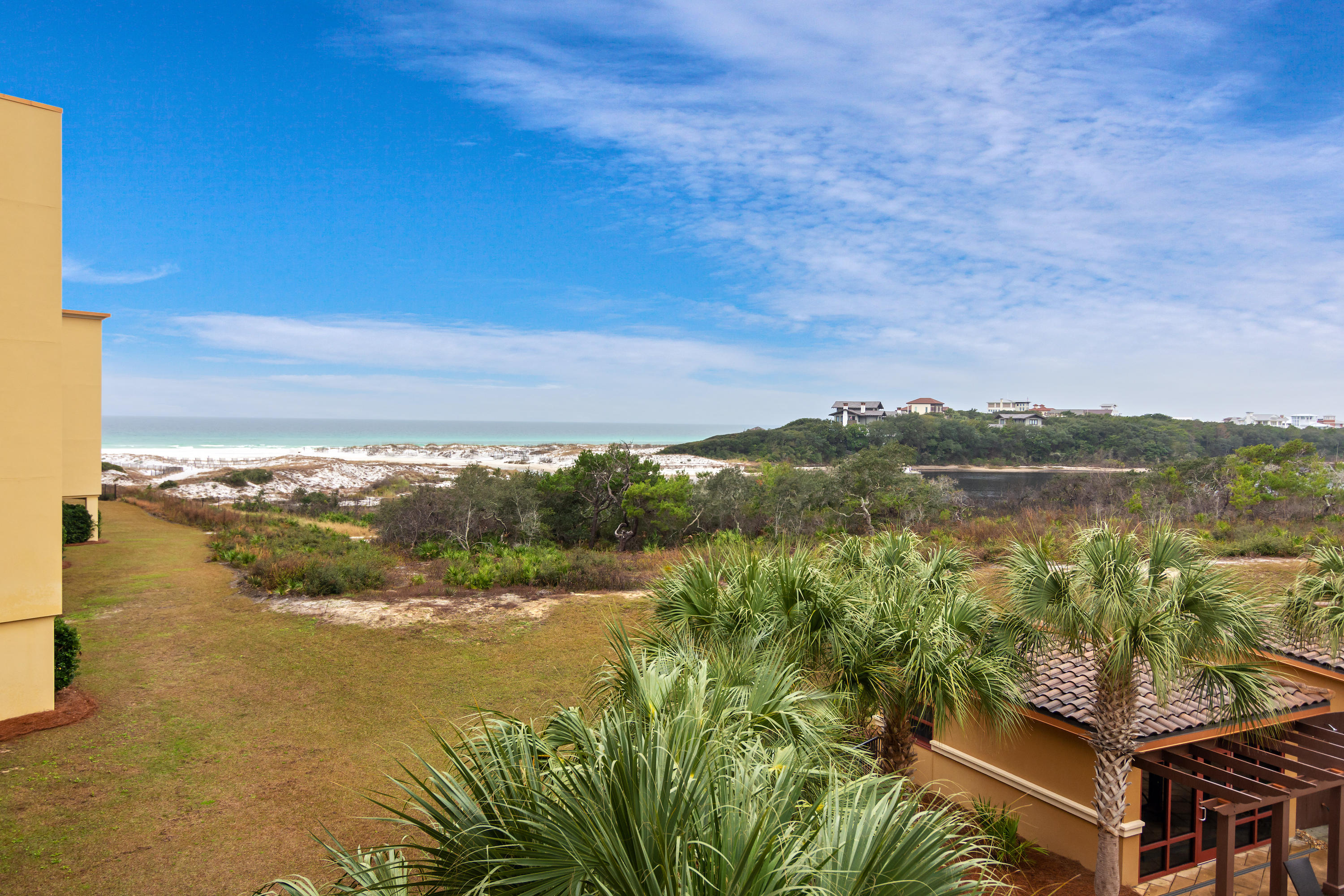 BEACH AND LAKE VIEW FROM YOUR OVERSIZED BALCONY!!!! This fully furnished condominium residence offers the best of the 30A lifestyle. Enjoy open, luxurious living while taking in breathtaking views of Redfish Lake & the Gulf of Mexico. With over 2,200 square feet of living space, this 3 bedroom / 3.5 Bath home has everything needed to fully enjoy beach life. The balcony is accessed from the living room or the master bedroom and each of the two guest bedrooms have their own private baths. Some of the features include Viking appliances, a gas range with pot filler, 10' ceilings, crown molding, a large pantry, a wet bar with wine cooler and ice maker. This luxury condo is nestled in the private and secluded beach community of Sanctuary by the Sea. Call today to schedule your appointment.
