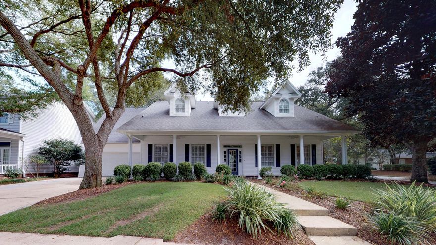 Gracious southern living abounds in this expansive family home located on a desirable corner lot within Bluewater Bay's gated enclave of Bolton Village. The Bolton Village lifestyle includes community access to Rocky Bayou, seasonal neighborhood gatherings, and short walks to both top-rated Bluewater Elementary School and Parkwood swimming pool. From the charming streetscape, a wide, classic front porch welcomes you home. Take an amazing 3D virtual walking tour in the photos tab! Continue through the new glass paneled front door to find a warm, neutral color palette from floor to ceiling. A handsome stacked stone fireplace and hearth along with gorgeous exposed cypress beams bring elements of nature to the great room. Tumbled stone backsplash, granite counters, and vintage industrial...