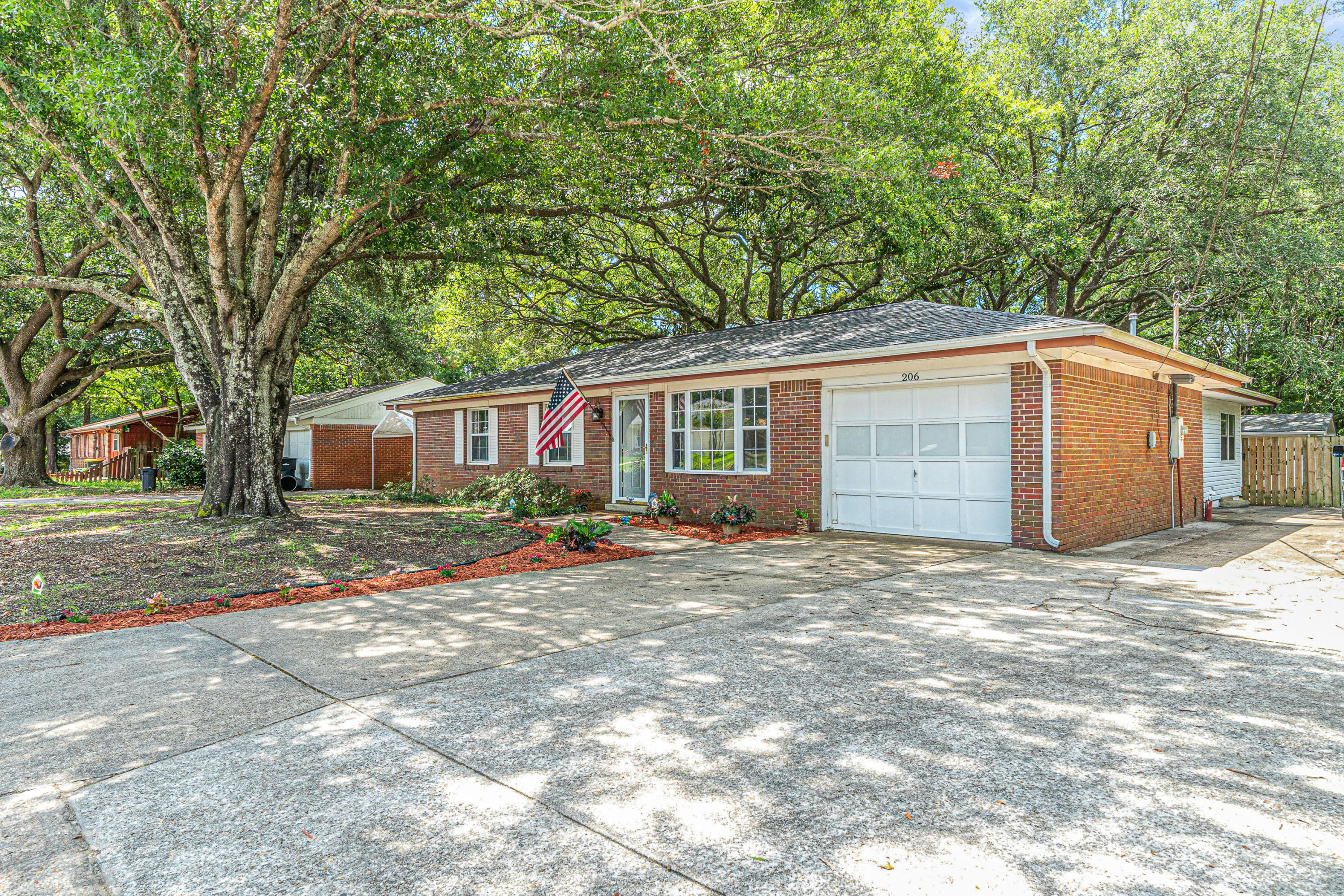 Welcome Home!3 bedroom, 2.5 bath home with a mature, tree covered back yard, With its convenient location- close to Eglin, Hurlburt & Duke Field, beaches, shopping, schools, playground nearby & conveniently located to the all new Rec center down the street.This home has it all! Updated kitchen with a remodeled floor plan that invites cooking and entertaining into the main living area lots of space- including storage within the island, and stainless steel appliances Love our Florida weather? The expansive, fenced backyard is ready for you! The florida room provides many options for added entertaining area with new tile flooring and shiplap accent walls.Roof replaced was replaced , electrical system updated with copper both done November of 2016, 3.5 ton Seer carrier heat pump