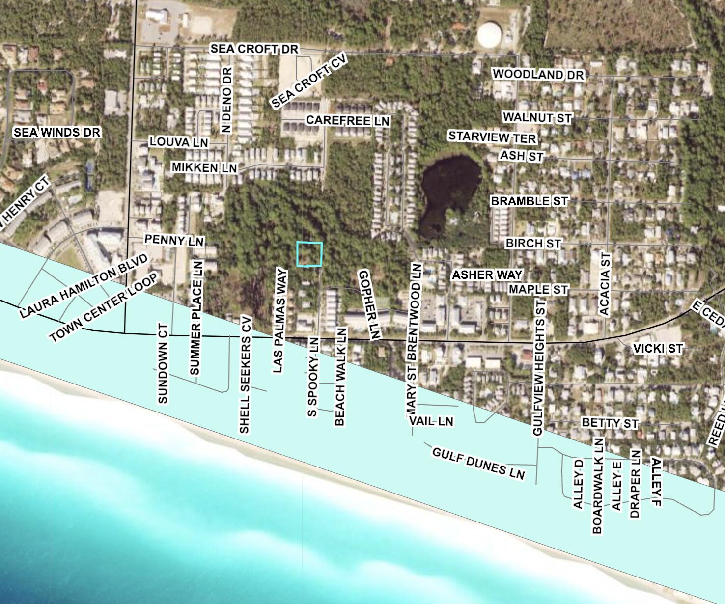 Discover an unparalleled opportunity to build your coastal retreat on this private .60-acre lot at the end of Spooky Lane in Blue Mountain Beach. This exceptional property, the last lot on the left, combines seclusion with convenience in one of 30A's most desirable areas. With great proximity to the beach access on South Spooky, one of the largest on the west end of 30A, and moments from vibrant Gulf Place, this lot offers easy access to a lively community with boutique shopping, local dining, and entertainment, all in a highly convenient setting.With only the southern portion of the lot designated as buildable, this unique layout provides lasting privacy and a natural buffer to the north, allowing for a custom-designed residence surrounded by the tranquility of nature. Picture your dream home with expansive outdoor spaces, capturing the essence of coastal living in a private, serene setting.
Offering close beach access and proximity to the best of Gulf Place, this lot is an extraordinary canvas to create a luxurious oasis that embodies the charm and beauty of Santa Rosa Beach living.