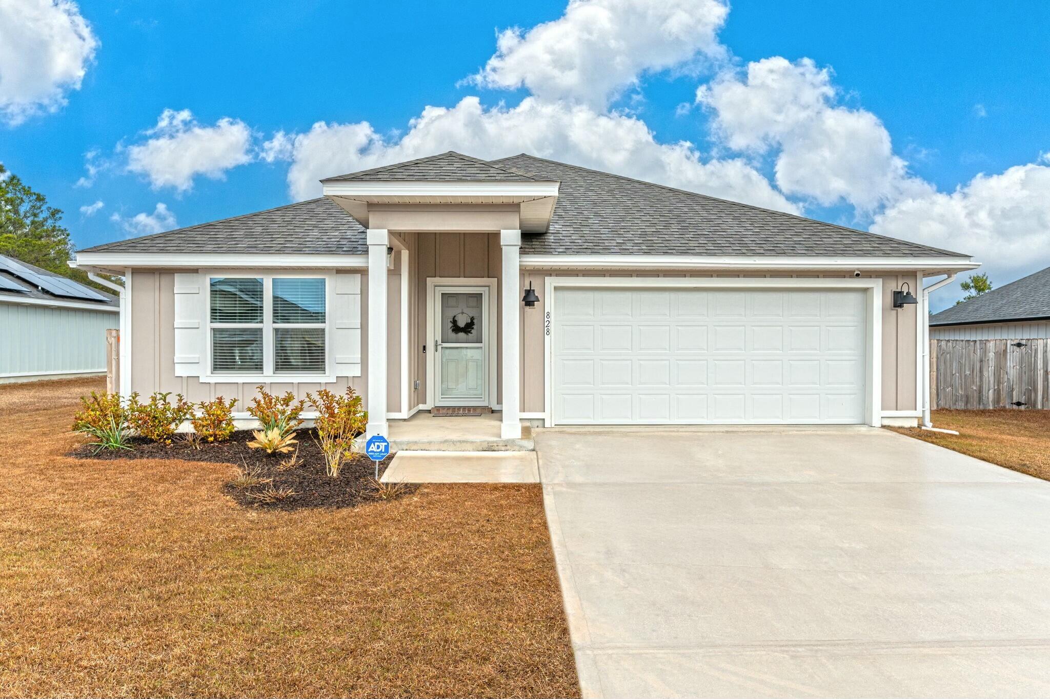 This 4/2 is located in a pool community, near local schools, and offers a quick commute to Eglin AFB/7SFG.  Step into the heart of the home, where the open kitchen shines with a granite island, plenty of cabinet space, stainless steel appliances, and a customized pantry to keep everything organized. The kitchen seamlessly flows into the living and dining areas, creating a perfect space for entertaining or relaxing. From the living room, enjoy views of your fully fenced backyard--a tropical oasis featuring your very own banana trees!Each of the bedrooms is generously sized, offering comfort and versatility for your family or guests. The primary suite is a true retreat with a spacious en suite featuring a stand-up shower, double vanity, walk-in closet, and a private water closet. Additional features include a spacious laundry room with the washer and dryer included, and a 2 car garage with sealed floor for durability and style.

