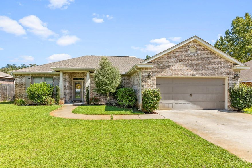 Under Contract with 72 Hour Kick out Clause in place. Accepting Back up offers. A beautiful all brick 4 bedroom, 2 bathroom 1790 ft. home located close to Hurlburt Field and just minutes to our famous sugar white sand beaches. This home was built in 2012 by one of the prominent builders in the area, Watree Homes. Besides building a quality home, some of the great things I like about this builder is they included the ManaBlock plumbing system, a kitchen with designer cabinetry and soft-close doors and drawers, nice-sized pantry, 20'' porcelain tile in the wet areas, tumbled stone back splash in the kitchen, GE Stainless Steel appliances and granite counter tops. The homes layout if perfect, with an open concept kitchen and living areas and split bedroom floor plan. In 2017 the home was