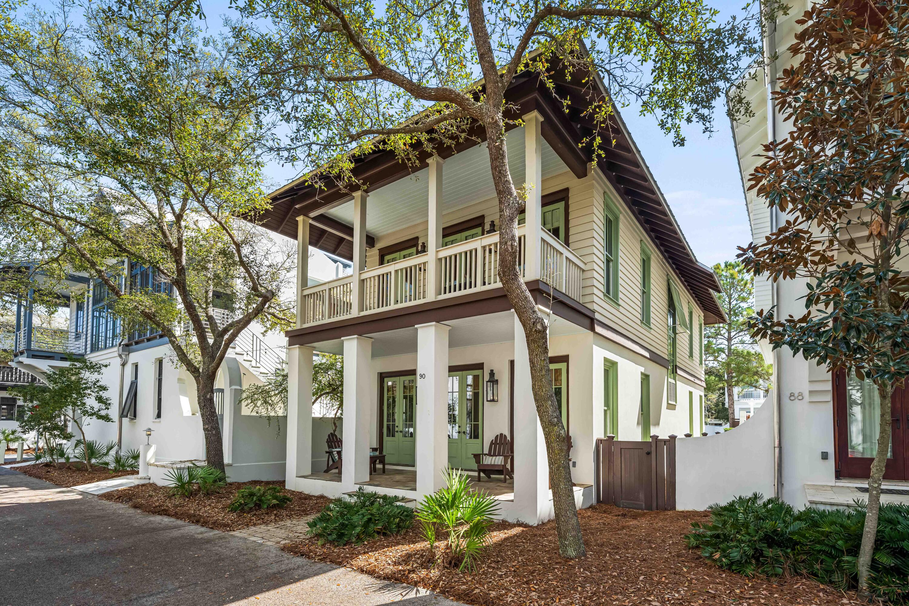 Welcome to this story book Rosemary Beach cottage on Atticus Road! This cozy three-bedroom home, plus an extra bunk room, offers a perfect mix of convenience and calmness.On the first floor, you'll find a beautifully updated kitchen flowing seamlessly into the dining and living areas, creating a welcoming atmosphere filled with natural light. A first floor guest bedroom is the perfect option for those who find stairs a challenge.Head upstairs to the Primary Bedroom with its impressive, wooden cathedral ceiling, large ensuite bath, and an expansive balcony overlooking the serene greenery of Atticus Rd.  In addition, you will find the cheery, light and bright guest bedroom and adorable bunk room separated by a shared bath. Enjoy the perks of living in this community, SEE MORE