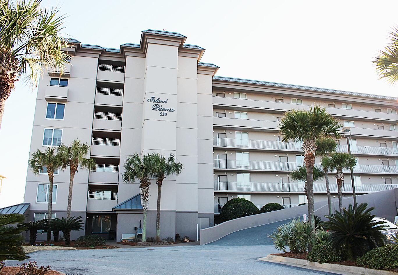 Escape to the stunning Emerald Coast any time of the year with the Island Princess condos in Fort Walton Beach. Nestled on the coveted Okaloosa Island, this 2-bedroom, 2-bathroom condo offers a perfect retreat to the shore.Located within close proximity to restaurants, entertainment, and shopping, Island Princess is a popular gulf-front complex that promises both convenience and luxury. Dive into the crystal-clear waters of the Gulf or relax by the gulf-front pool that overlooks almost 500 feet of pristine beach. The amenities are abundant, including a fitness facility, BBQ grills, a community room, and covered parking for your convenience.Step into this fully furnished unit and unveil a recently upgraded kitchen adorned with state-of-the-art appliances and a stylish backsplash.