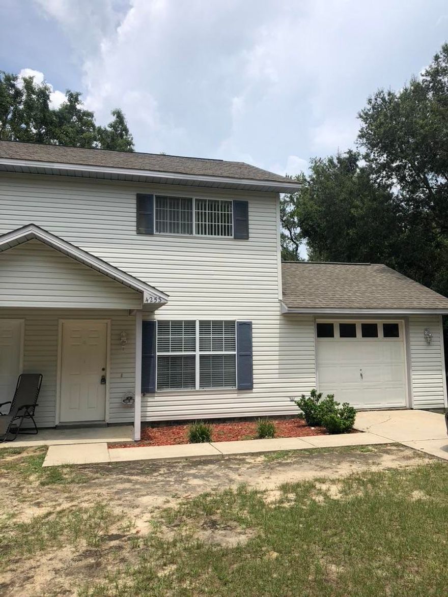 This lovely townhome features 2 bedroom, 1.5 baths with luxury vinyl plank downstairs and carpet upstairs. The living area offers plenty of natural light and expands into the dining area. The kitchen is off to the right of the dining area along with the indoor laundry room! There is also a powder room off of the living area for your guests convenience. French door off of the dining area allow you to step out on the covered porch to enjoy the early mornings or cooler evenings. Upstairs you will find two bedrooms and one full bath. There is also a single car garage. Located just off Hwy 20 and Lancaster and convenient to shopping, dining, Mid-Bay Bridge connection, beaches, EOD Range and other military bases. Sorry no pets....