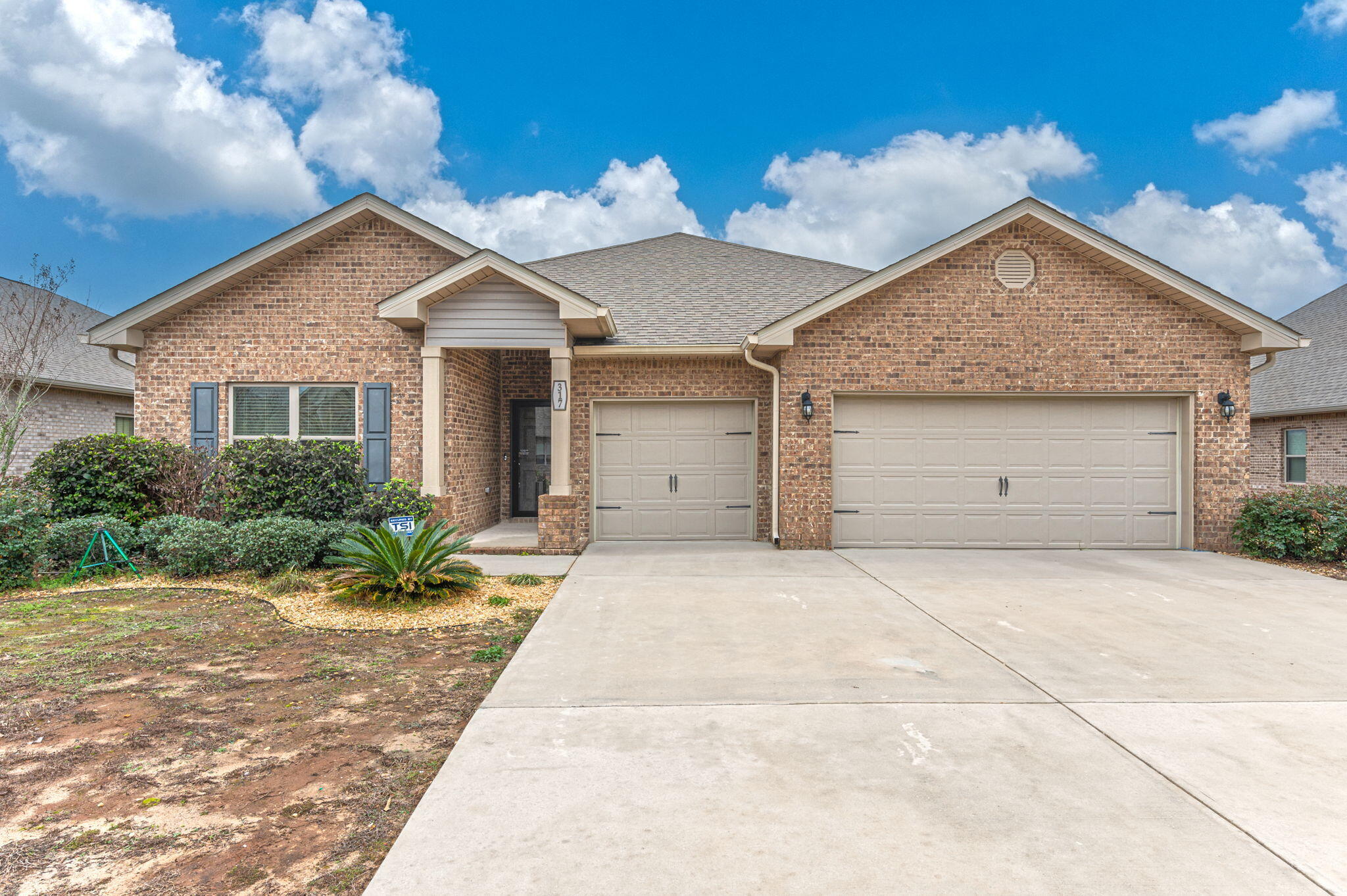 4-bedroom 3.5 bath with 3 CAR GARAGE located in south Crestview providing easy commute to all the local grocery stores, bases, and Emerald Coast beaches. This home boasts a split floor plan providing privacy as you retreat to your master suite. The Master bath has a garden tub, separate shower, dual vanity sinks and huge walk-in closet. The 4th room is perfect for guests, separate office, or mother-in-law suite as it has its own bathroom and living room. Stunning kitchen w/ ample granite counter & cabinet space to meet your cooking needs along with stainless steel appliances and a massive kitchen island. There is a formal dining area with trayed ceiling as well as breakfast nook room The neighborhood boasts a community pool, bbq pavilion, and playground. The backyard is fenced with privacy fencing and has a covered back porch. 