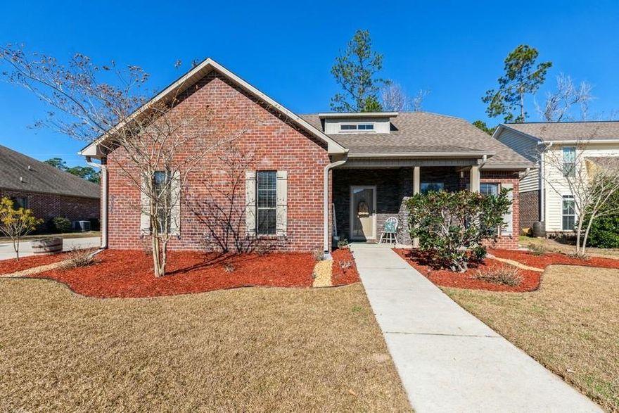 Don't miss this all-brick beauty! Located in south Crestview's Kaitlyn's Preserve- approx commutes to: 7thSFG/Duke Field: 10mins, Eglin AFB: 20mins, Hurlburt Field: 35mins. This home features 4 bedrooms and 3 bathrooms with a second living area/bonus space upstairs! Granite counters throughout! The kitchen has stainless LG appliances and awesome breakfast bar! The master bedroom is on the first floor with  another bedroom (or great office) downstairs with the two additional bedrooms upstairs. Then heading out the back slider is a great screened in porch and a new deck for grilling and entertaining! Plus there's a firepit and the backyard is fully fenced! Schedule to see this home today before it's gone!