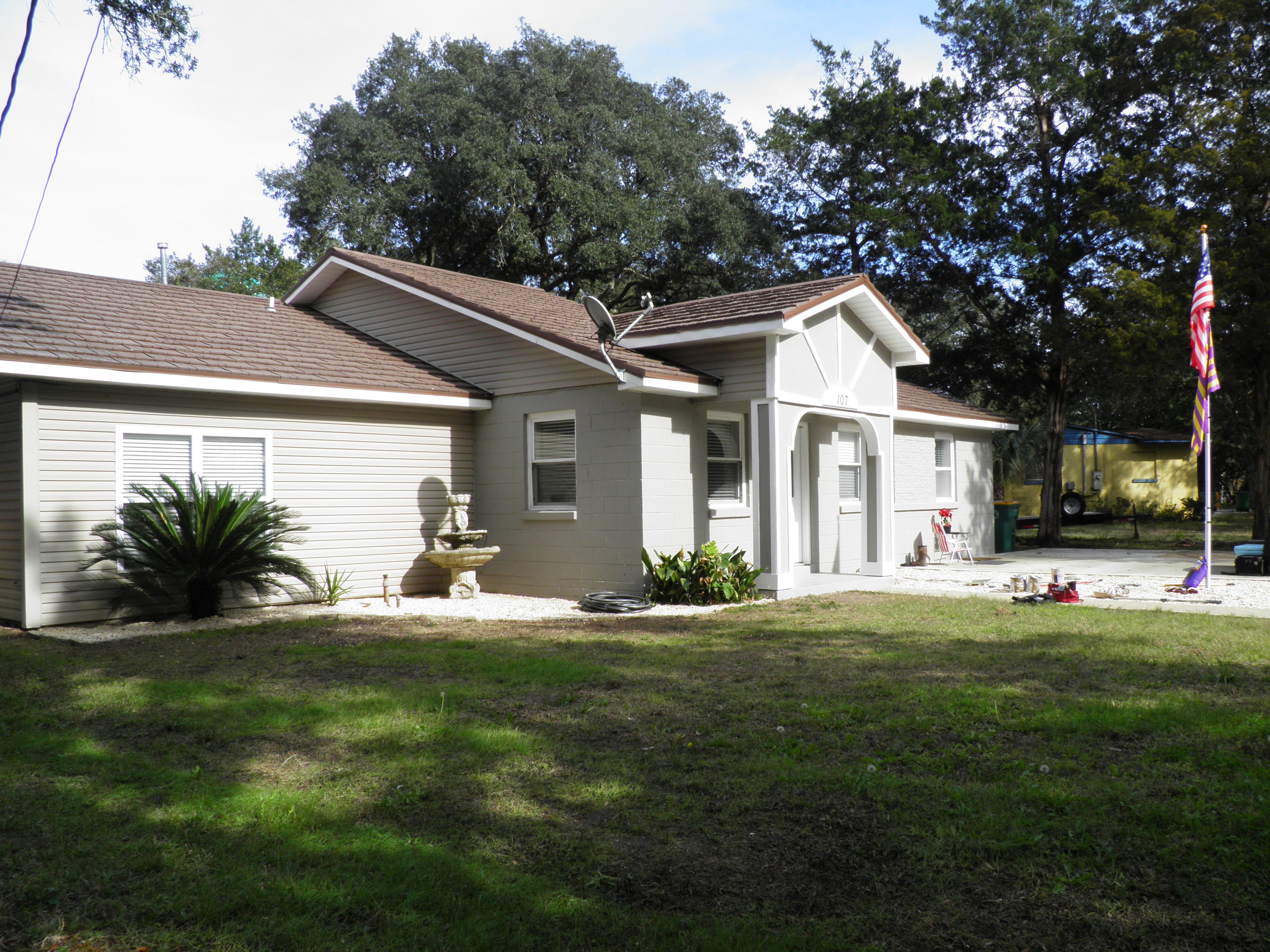 Move-in ready, newly painted, 4 Bedroom, 2 Full Bath home is located in the heart of Fort Walton Beach, off Eglin Pkwy near beaches, shopping, Eglin AFB and Hurlburt Field. Convenience Factor is rated A+.The oversized, private master has it's own en-suite bathroom and is separate from the other bedrooms. A second full bathroom is conveniently located adjacent to remaining 3 bedrooms.The enormous great room has cathedral ceilings and is accessible to a large, fully fenced, private back yard.The home boasts an architectural metal roof that will last nearly a lifetime.The oversized parking pad has ample room for an RV, a boat, ATV or numerous cars.Don't miss out on one of the few well priced 4 Bedroom homes in Fort Walton Beach!