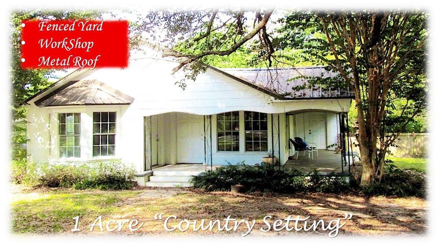 ONLY 4 miles from Lake Cassidy ! The seller has put a lot of LOVE into this little Jewel. Sellers put on a New Heavy Gauge Metal Roof on House & Workshop in 2014 / Insulation in Attic 2014 / New CH&A 2014 / Laminate Wood Tongue and Groove Flooring 2014 / Refrigerator & Dishwasher 2014 / New Pump for the Well 2012 / Wiring up to code as of 2012 / Backyard fencing 2012. There is also New Tile and Grout in the Workshop for the new owners to complete a kitchen backsplash if desired. The Acre of land that comes with the home displays 4 Crape Myrtles, 2 Pear Trees, 2 Pecan Trees, and Azaleas. Just imagine yourself sitting on this Country Covered Porch enjoying the summer breeze on a lazy afternoon. The town of Defuniak Springs is just 13 minutes away. ~ Come on Home ~