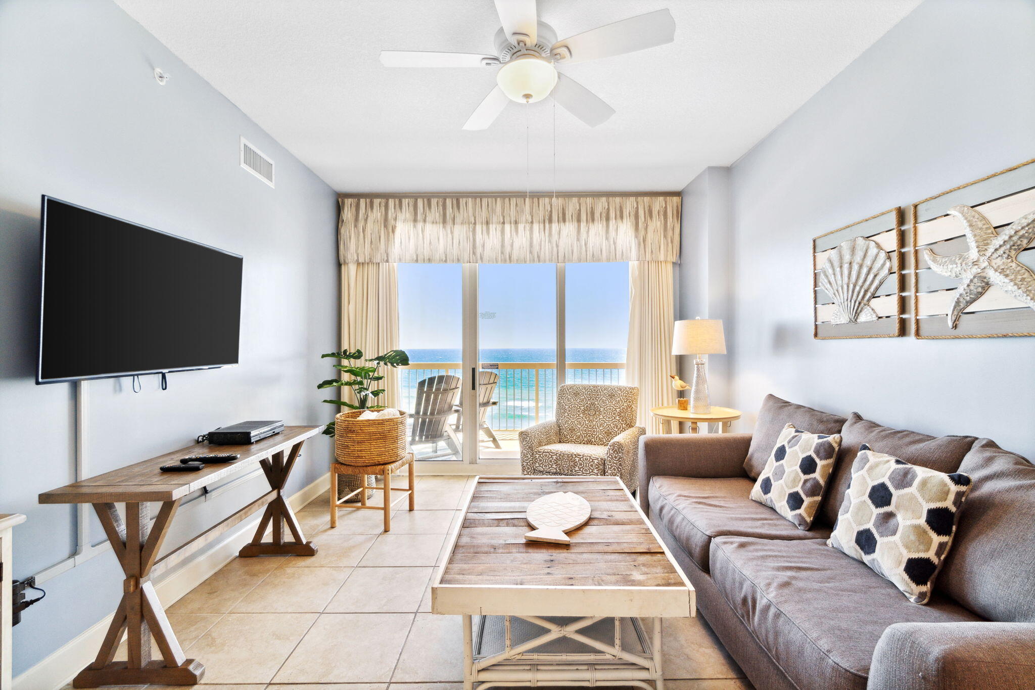 Welcome to a stunning three-bedroom, two-bath condo in the desirable Sunrise Beach Resort at 14825 Front Beach Road, Unit 1204. This elegant vacation rental is situated on the 12th floor, offering uninterrupted views of the shimmering Gulf of Mexico. With accommodations for up to eight guests, this property is the perfect choice for families or groups looking for a luxurious and comfortable beachfront getaway. Inside, the open-concept layout creates a welcoming and spacious atmosphere. The fully equipped kitchen features modern appliances and plenty of counter space, making it easy to prepare meals for your group. The dining area and cozy seating in the living room provide a great space for everyone to relax together. Floor-to-ceiling windows flood the space with natural light and lead out to a private balcony where you can enjoy panoramic ocean views and mesmerizing sunsets.
Sunrise Beach Resort is a favorite among travelers, often highlighted on Airbnb for its incredible location and top-notch amenities. Guests have access to two Gulf-front pools (one seasonally heated), hot tubs, and a fitness center that overlooks the water. Direct beach access allows you to go from your condo to the sandy shores in minutes, while the resort's barbecue grills and on-site features make it easy to enjoy every moment of your stay.
This condo is thoughtfully designed with guest comfort in mind. The spacious master suite includes balcony access and an en-suite bathroom with a soaking tub and walk-in shower. A second king bedroom and a bunk room make this property perfect for families, offering ample sleeping arrangements and convenience with a second full bathroom.
Sunrise Beach Resort's prime location on Front Beach Road means you're close to everything Panama City Beach has to offer, from Pier Park's shopping and entertainment to local restaurants and attractions like Gulf World Marine Park. Whether you're lounging on the beach, exploring the vibrant area, or relaxing on your private balcony, this condo offers the ultimate Florida vacation experience. Book today and make lasting memories in this beautiful Gulf-front retreat!
Reach out to us today for rental projections & cost to own information.