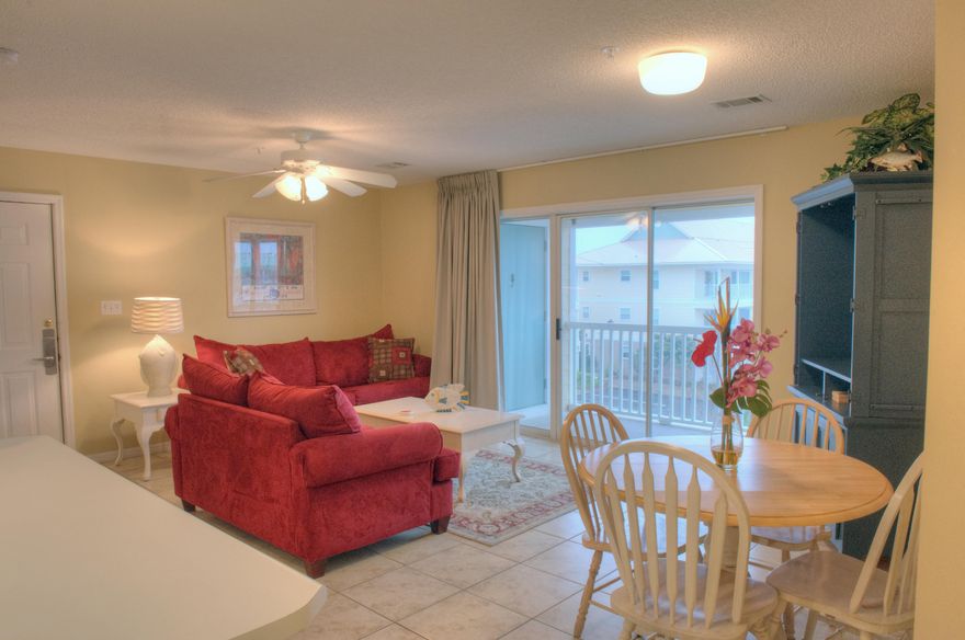 St Martin Beachwalk is located in the heart of Destin and makes this the perfect vacation rental or your own condo at the beach. This three bedroom unit features two master bedrooms complete with their own private baths and the third bedroom is next to the half bath. The open floor plan is light and bright with expansive sliding glass doors, from ceiling to floor leading out to a large lanai with views from the living room, dining area, kitchen of the lovely pool area. The master bedroom has glass doors for a private entrance onto the large balcony as well . There is a breakfast bar that will seat extra guest or the entire family on those dinners after a full day of sun and fun! You certainly won't feel cramped in this unit. The floor plan was well thought out. So close to your privat