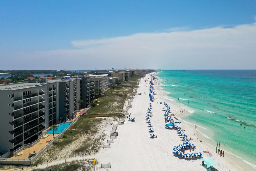 Stunning Gulf views, 32K Rental income, freshly updated interior & NEWLY RENOVATED BLDG set this condo aside from the others!  Enjoy your morning coffee to the sound of crashing waves on your large balcony while soaking in mesmerizing Gulf views.  After a morning swim in the Gulf front pool & a game of tennis/pickle ball, spend the day on your private beach.  Grab a late afternoon workout in the fitness ctr & finish the day enjoying the sunset from your private balcony. Recently renovated balconies, stairwells, walkways & exterior provide peace of mind. You'll love the fresh, coastal interior w/NEW: LVP floors, furnishings, appliances & fresh interior paint. Perfectly located on Okaloosa Island, great restaurants, marina & the Gulfarium are close by. Start enjoying the