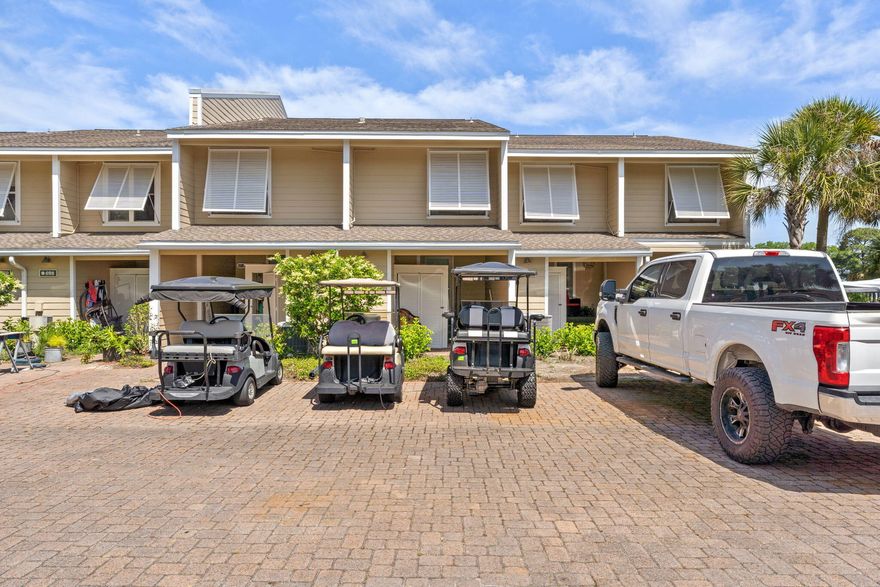 Discover your own slice of paradise in Sandestin Beach Resort! This tranquil condo offers serene views of a picturesque water fountain and access to an array of resort amenities. Enjoy multiple community pools, championship golf courses, and the vibrant Baytowne Wharf, where dining, boating, and entertainment await.The kitchen has been beautifully updated with brand-new cabinets, stainless steel appliances, and quartz countertops. Upstairs, you'll find elegant Alabaster Oak LVP flooring and stylish new bathroom vanities. Additional upgrades include a new HVAC system and ductwork (2016), fresh carpet on the stairs, energy-reflective tint on the sliding doors, recessed lighting, ceiling fans, a storm door, and a new dishwasher. A washer and dryer are also included. This condo is being sold fully furnished, and a golf cart conveys with the sale. Currently part of a vacation rental program, this is an excellent investment or personal getaway opportunity. Don't miss out on this exceptional Sandestin retreat!
