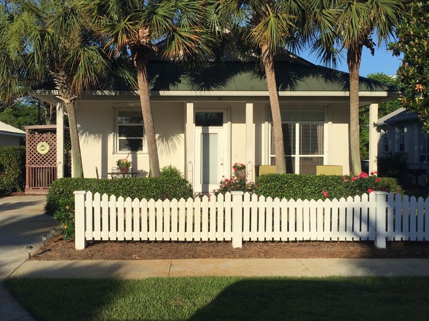 Pristine Caribbean-style beach cottage located in the gated beach community of Maravilla. Open floor plan with views of family room,kitchen, and dining area. Home has a gas fireplace, 11' ceilings,and lots of windows to brighten the room. New stainless steel microwave, stovetop and oven was installed on July 8th for an updated all stainless kitchen. This move-in ready 3BR 2BA feaures an updated master en suite with beautiful walk-in rain shower, double sink vanity and travertine tile. Freshly stained wrap around deck. Home can be used for short-term rental, investment property, or primary residence. All lawn and shrub care, irrigation provided by Homeowner's Association. Only 0.3 miles from your front door to the Emerald Green Waters of the Gulf of Mexico. Don't miss out on this gem!