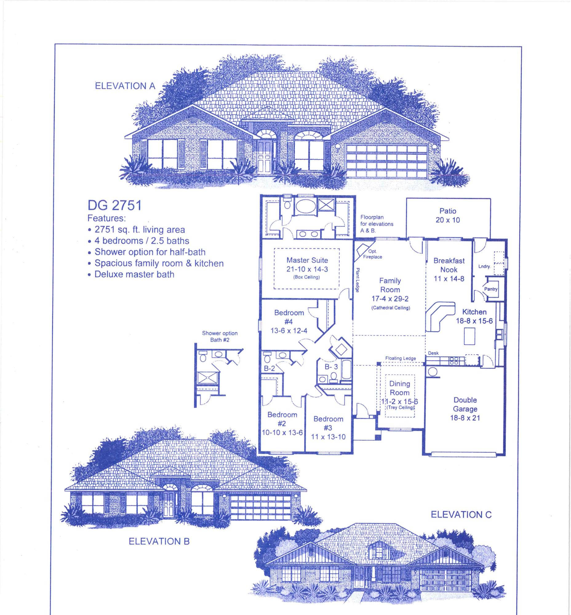 This is a 2751 square foot home being built in one of our newest and most loved neighborhoods, Charleston Place! This home is 4 sided brick, has an irrigation system, 2 car garage with pull down stairs for more storage and comes fully sodded front and back with some nice landscaping. This home has 4 bedrooms and 2.5 bathrooms. The kitchen in this house is absolutely amazing, it has both an island and a breakfast bar. Lot and lots of cabinets, counter space, and even a built in desk in the kitchen. Some upgrades that were added to this home include Craftsman Style Elevation, granite countertops in the kitchen, our upgraded flooring everywhere with carpet in the bedrooms, a separate shower and garden tub in the master bathroom, and a 24'x10' covered rear porch!