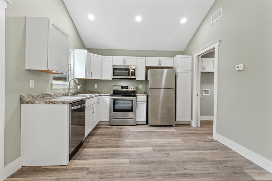 This 575 sq ft small home is a new spin on living in this market. Located in the heart of downtown Crestview it is positioned perfectly for all your needs. It is larger than life with 12 ft cathedral ceilings in the kitchen/ living room and bedroom. It also has 9 ft ceilings in the bathroom and laundry room. The cabinet space in the kitchen and laundry room can rival any 1,500 sq ft home. It is weather tested up to 140 mph winds. Come take a look at your new home! This is a rent to own opportunity of a lifetime