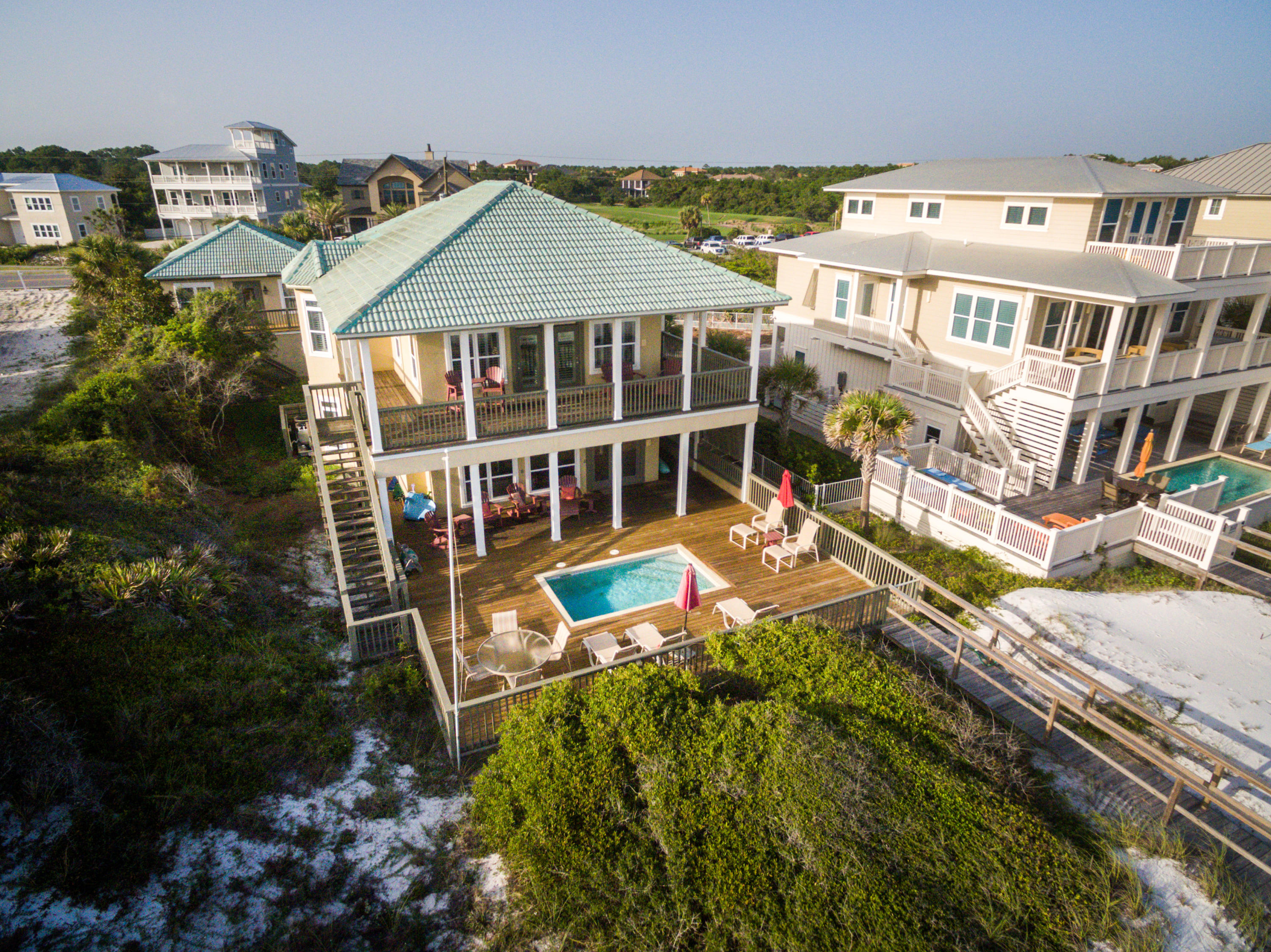 Fabulous Gulf Front Home located on 75' of the Gulf of Mexico! If you are looking for an estate sized lot with a beautiful gulf-front home, gulf-front swimming pool, a 3 car garage, & carriage house, this home is for you! With a total of 7 bedrooms and 7 bathrooms, this beach home offers a large family the ability to enjoy privacy as each bedroom has its own bathroom. If you are an investor, the bedroom configuration will allow for maximum rental capacity. With glorious sunrise & sunset views, this home provides the owner with complete privacy, yet is conveniently located within walking distance of Gulf Place. Wake up each morning and enjoy your coffee on the gulf front balcony that adjoins the master bedroom. This home is a must see...call today to schedule your private appointment.