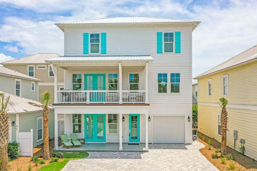 Beautifully constructed and pristinely designed, this stunning beachside retreat is located within the gated beachside enclave of Emerald Waters Village. Newly built and professional designed with exceptional coastal decor, this modernized and spacious home offers every desired amenity at the beach including finely appointed finishes. This thoughtfully designed home is characterized by an open floor plan offering ample indoor and outdoor living space including a prominent location near two community pools as well as deeded community beach access. The first level features a spacious master bedroom suite and ensuite bathroom compete with soaring glass windows that allow for ample natural lighting. The expansive great room is the anchor of this well designed home and is ideally located on the second level creating a harmonious living space that occupies the second floor. The main living area is open to a sizable dining table adjacent to the well-appointed chef's kitchen complete with beautiful stone countertops, custom wood cabinetry with ambient lighting as well as the latest stainless appliances. The third level offers a secondary master suite complete with a spa-like ensuite bathroom. There are two additional bedroom suites occupying the third floor each offering ample space as well as ensuite bathrooms. This property would make an exceptional second home or vacation rental offering excellent amenities including close proximity to the community resort-style pools and exclusive beach access. Emerald Waters Village is one of the few truly gated enclaves along scenic highway 98 and is centrally located within a short bike ride to beach front restaurants and shopping with easy access to Highway 98. This property was designed for flexible use and would make an ideal short term rental income producer or second home.