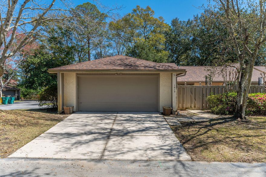 **Assumable 3.375% VA Loan Option**Don't miss this rare opportunity to own a charming 1-story patio home in Royal Oaks Village, Bluewater Bay! This home offers 2 bedrooms, 2 bathrooms, 2 living areas, and a 2-car garage. As you enter, you're greeted by a private courtyard with arbor and landscape lighting. Inside, the spacious layout features a large living and dining area with vaulted ceilings, plus a bonus room that can serve as an office, playroom, or be converted into a 3rd bedroom. The kitchen is equipped with an electric range, microwave, dishwasher, French door stainless refrigerator, and white cabinets with granite counters and tile backsplash. A huge secondary living space off the kitchen offers endless possibilities for dining, family room, or hobbies. The master bedroom has sliding doors leading to the private back courtyard, with a master bath featuring a walk-in closet and separate dressing area. The second bedroom also has a walk-in closet, with a secondary bathroom offering a jetted tub and shower. Recent updates include fresh paint, removal of popcorn ceilings, and new flooring. Enjoy Bluewater Bay's incredible amenities, including golf, tennis, pools, marina, boat storage, and more! Conveniently located near the Mid-Bay Bridge, Destin, and the beach. These units rarely come on the market - seize this fantastic opportunity!