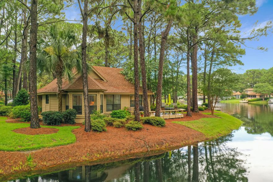 Lakefront Resort Cottage awaits!  Attention has been paid to every detail in this single level home.  As soon as you enter you will feel at home-with an open floor plan and a view to the lake through the sunroom and yet the beach and bay are close too! The updates are numerous - flooring, cabinetry, bathrooms, plumbing, pavers and more!  Sold mostly furnished.  Perfect as your home or as a vacation rental.   The home is located within a gated resort community with much to offer just a golf cart or tram ride away.  Neighborhood seasonally heated pool nearby. The Sandestin Golf and Beach Resort is a 2000+ acre resort with amenities that include a beautiful private beach, four championship golf courses, full service marina,