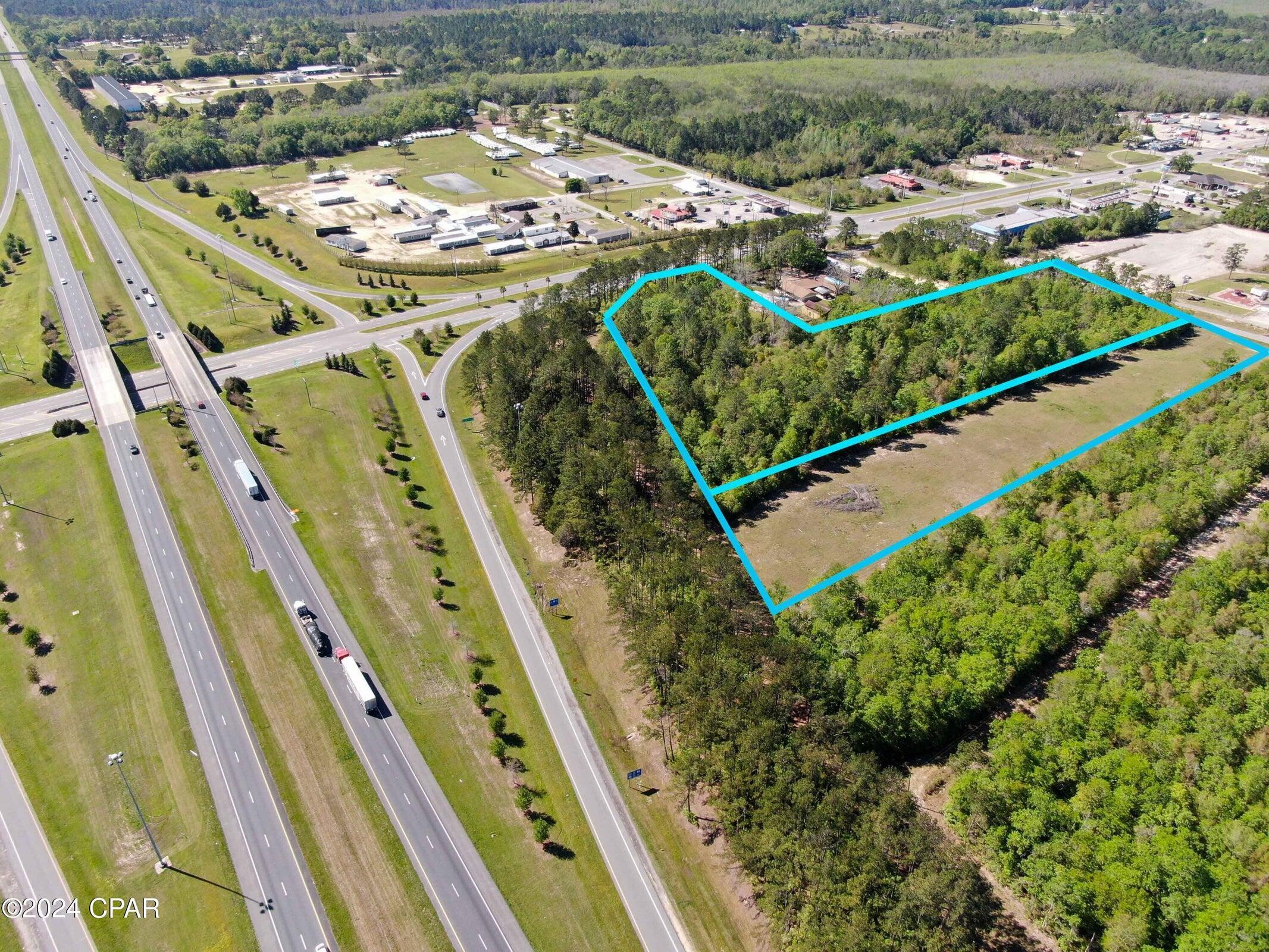 One of the true premier remaining I-10 sites available. Amazing location in Bonifay. Adjacent 3 acres also available.Commercial is located in 5.1.j, and allows for a wide range of commercial uses, but not residential uses. The 'commercial' land use category is designed for a wide range of business uses, including retail, wholesale, communication facilities, light industrial, offices, and professional services. Residential uses are not allowable, except as incidental or accessory uses. Commercial and business uses shall be limited to an impervious surface coverage of 90% and a floor to area ratio of 2.0. While commercial and business development may not exceed 90% impervious surface coverage the Gross Floor Area Ratio (FAR) of 2.0 shall also not be exceeded.