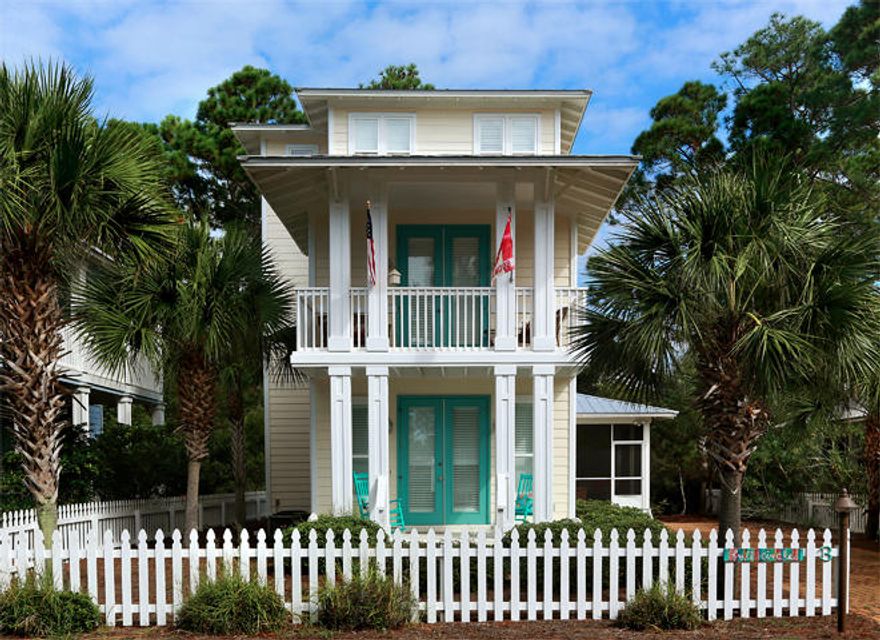 Very well maintained beach house located directly down the street from 30A in the desirable community of Cassine Village aprox. two miles east of Seaside. Currently being used as a second home and shows great! Recent upgrades and improvements include; new a/c units, new hardwood floors in bedrooms, upgraded appliances, exterior painted, new plantation shutters installed in all windos, and a large screened in porch was built to create wonderful outdoor living space. In addition to the three well sized bedrooms, there is a third floor that is currently being used as another living area, but easily could be a fourth bedroom or bunkroom for more sleeping space. As another bonus, small views of the Gulf are possible from the third floor.