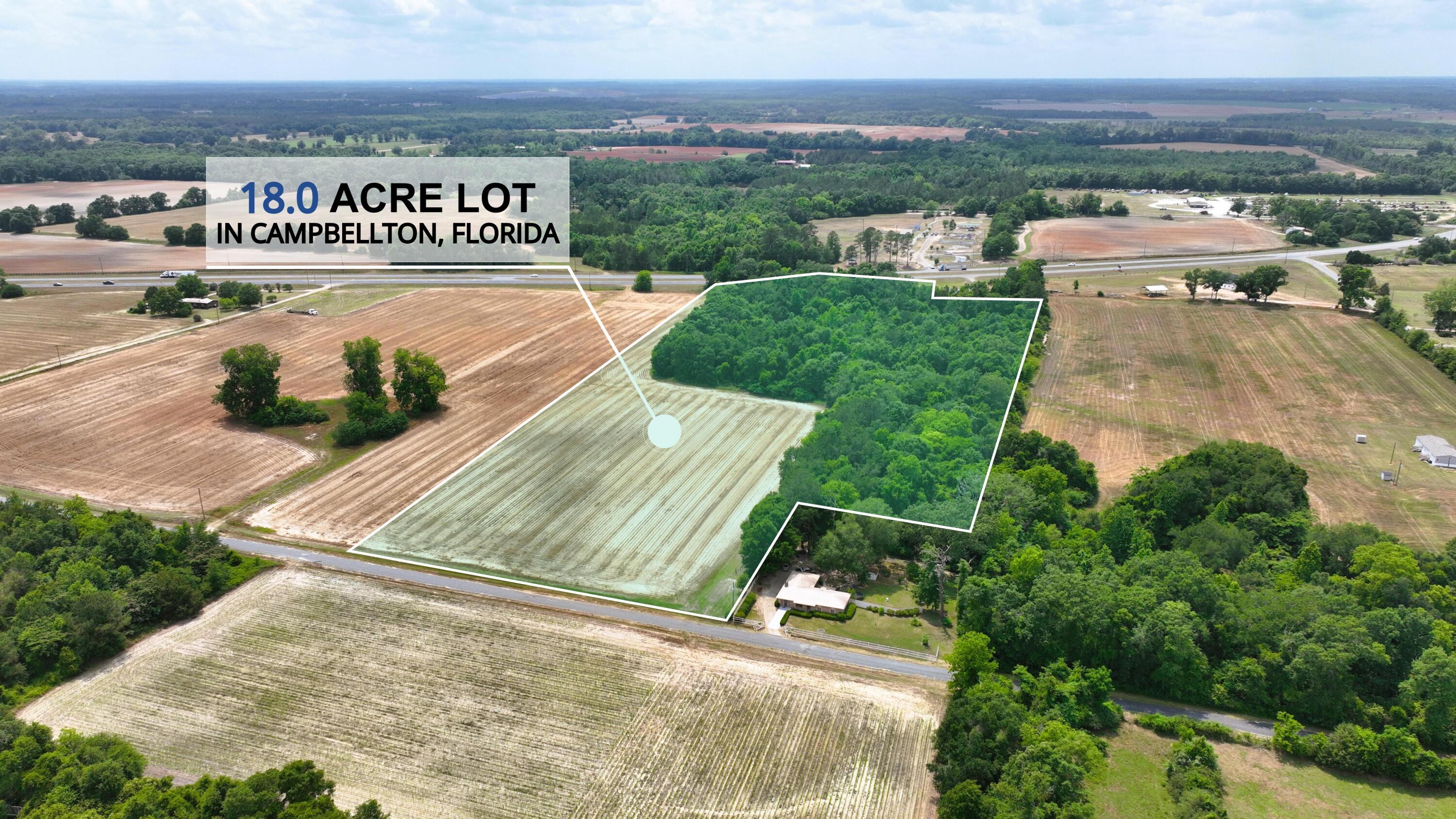 This beautiful 18-acre partially wooded lot is full of opportunity and perfectly situated right on Hwy 231, directly across from Campbellton Park in Campbellton, FL. Whether you're looking to build a private residence, start a mini-farm, or invest in land with high visibility and easy access, this property checks all the boxes.With a mix of cleared and wooded areas, the land offers the best of both worlds: open space for development and natural beauty for privacy and shade. The location provides excellent road frontage, making it ideal for a homesite, recreational retreat, or even future commercial potential.