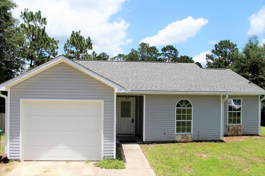 Nice home, South of I-10 and under 120K Home South of Town, Close to Bases, Medical Offices, Schools, Etc. Very Convenient location. Cathedral Ceilings, New Garage Door, New A/C System, New Appliances, New Interior Paint and New Carpet. Home is located on .46 acres.Great back yard. This great home is ready for it's new owner. Buyer to verify all dimensions.