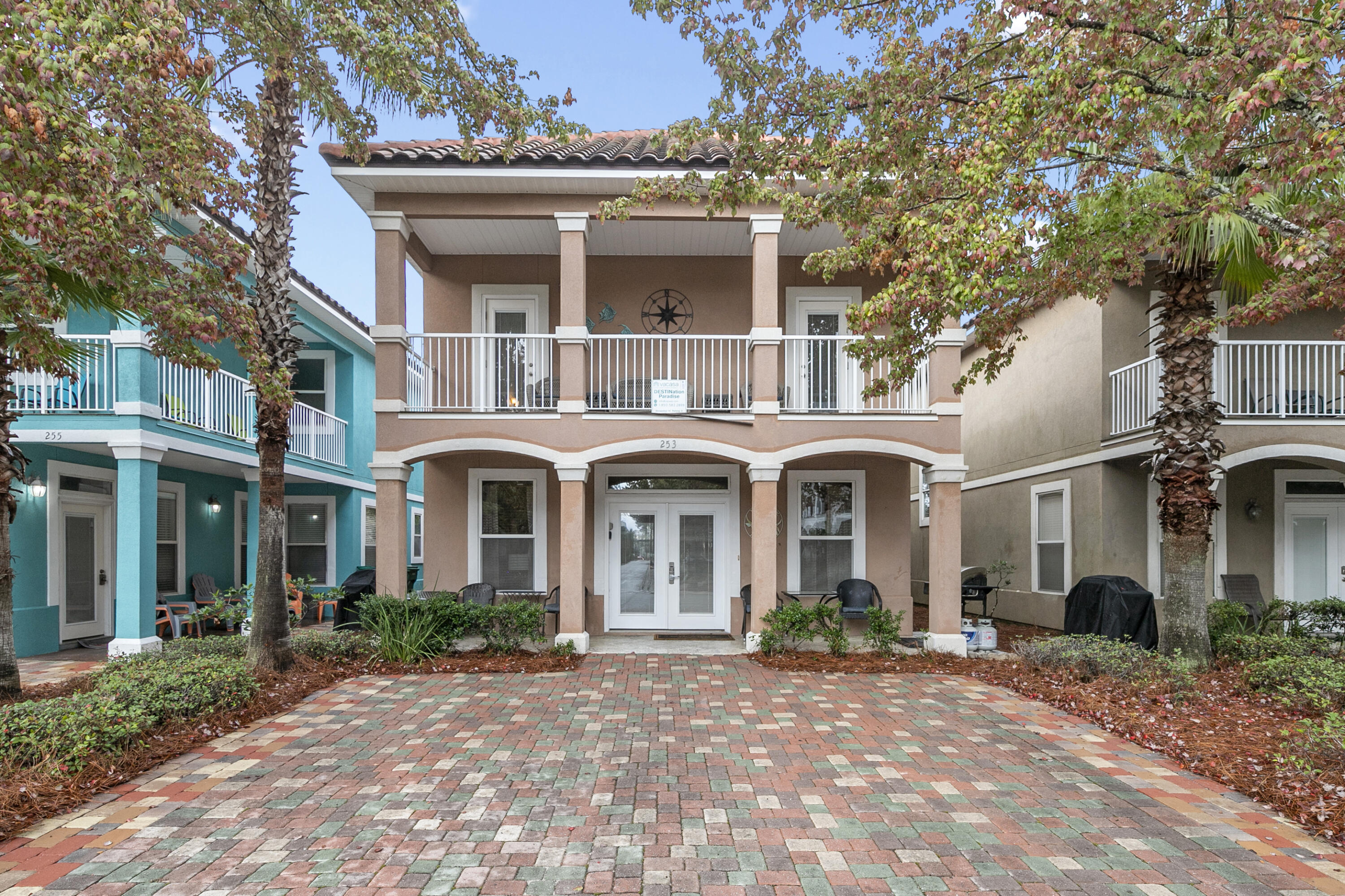 Convenient to all things Emerald Coast...The Villages of Crystal Beach is a gated community with an abundance of amenities and a short 3 block walk or a quick seasonal trolley ride to white sand beaches and crystal clear water. The huge lagoon pool has a beautifully landscaped island, surround sound music, hot tub, and a Tiki grilling area with lots of comfy seating, and a flat screen TV! A quick walk to Destin Commons for shopping, restaurants and entertainment. 253 Kono Way will make the perfect second home or investment property. It is in amazing condition and transfers rental ready - fully furnished with 4 Bedrooms (2 Master suites) 3.5 Bathrooms, 2 living areas, a front porch and upstairs balcony!   Locks and linens belong to the rental company. Beach is a short 3 blocks, shopping