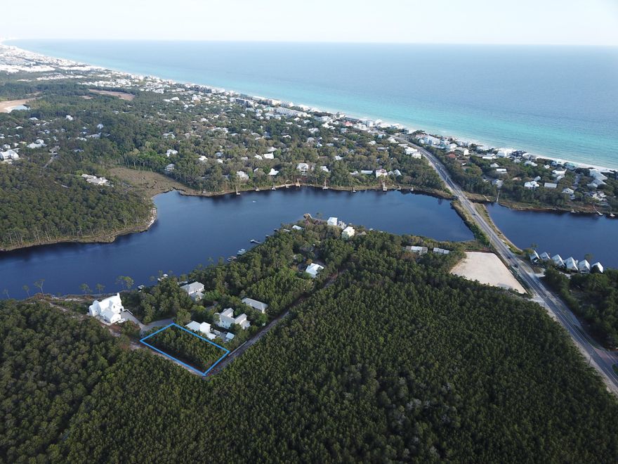 Natural beauty awaits at this secluded homesite in the gated community of The Landing at Camp Creek. Located at the end of the cul-de-sac bordered by State Park land on two sides, the North and the West. This .36 acre parcel is set in an ideal location providing a quiet natural retreat and breathtaking dark sky for stargazing. The small, 16 lot community sits on a rare coastal dune lake, Camp Creek Lake. Homeowners enjoy access to the gated community dock providing an opportunity to be on the water for a beautiful sunrise or use the waterway to paddle to the emerald green waters of the Gulf of Mexico.