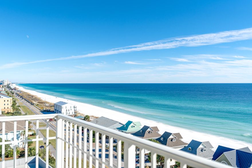 Welcome to 1006 Leeward Key, a rare east end highly sought-after unit! Lots of natural lighting because of the additional windows in the living and dining area. You will enjoy amazing seasonal sunsets over the gulf and beautiful nightscape lights.  A/C is original and needs replacing.  This spacious 2-bedroom 2 bath condo has gorgeous views of the emerald, green waters from the living, dining and kitchen and master bedroom. Amenities include 100 feet of white sand beaches, two pools, one heated pool located directly on the beach, fitness room, community room and gas grills at the north pool. Located not far from restaurants and entertainment. Enjoy the pedestrian path that runs along Scenic Hwy 98.  2022 Gross  income $50,140. Owner pets allowed.