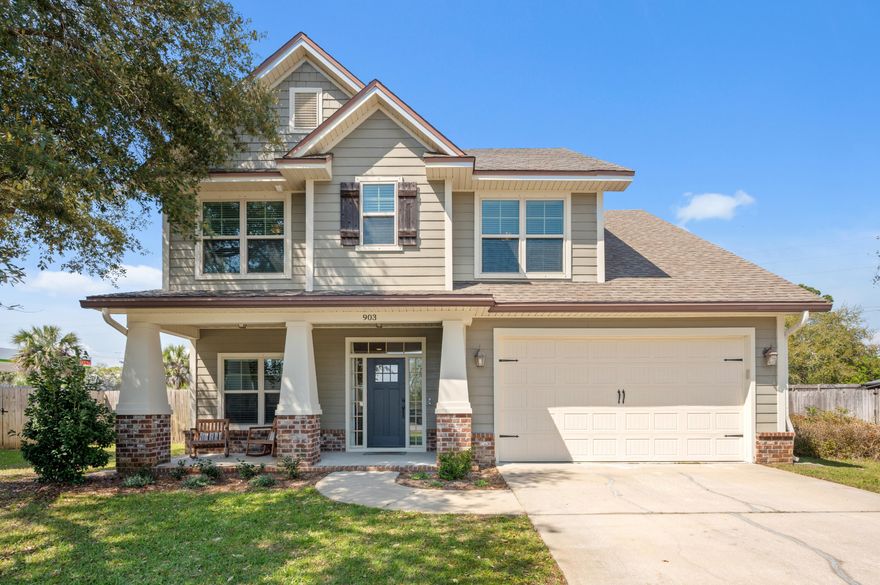 Welcome to this stunning two-story Craftsman-style home, ideally situated on a quiet cul-de-sac in the highly desirable Madi Way neighborhood. An exclusive enclave of just seven homes offering exceptional privacy while being centrally located. Enjoy an unbeatable location just minutes from top-rated schools, premier shopping, dining, and all the conveniences of everyday living.This thoughtfully designed residence features a highly sought-after first-floor primary suite with a gas fireplace, along with two additional bedrooms, a dedicated office or den, and a spacious upstairs bonus loft. Just off the loft, a walk-in storage area provides abundant space for organization and added convenience.The bright, open-concept interior is filled with natural light and showcases a beautifully appointed kitchen featuring granite countertops, a subway tile backsplash, custom island lighting, and stainless steel appliances. The inviting living area highlights a striking double-sided gas fireplace and elegant hardwood flooring. Granite surfaces are featured throughout the kitchen and bathrooms, while the primary suite boasts a large, beautifully tiled walk-in shower.

With charming curb appeal, this home also offers a private, fenced backyard complete with a well-fed sprinkler system--perfect for low-maintenance living. Meticulously maintained and truly move-in ready, this exceptional home seamlessly blends comfort, style, and an unbeatable location.