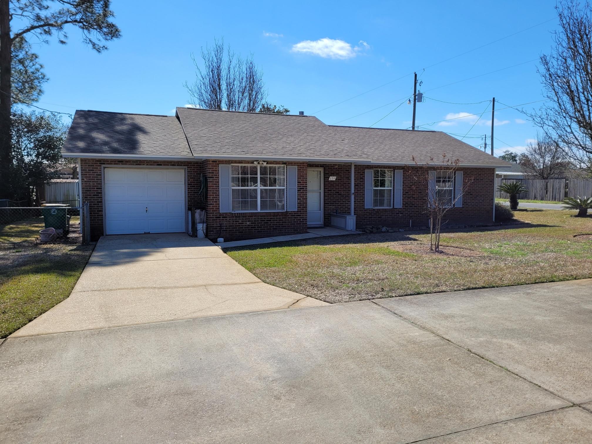 Turn Key! Take a look at this well maintained 3 bedroom 2 full bath home located on a corner lot just minutes from Hurlburt AFB. New Exterior paint including soffits trim and shutters. Interior painted in 2018 and shows well. Refrigerator and the washer and dryer convey along with some yard tools. Back yard is fenced. Only 3 miles from Hurlburt front gate, close Florosa Elementary School.