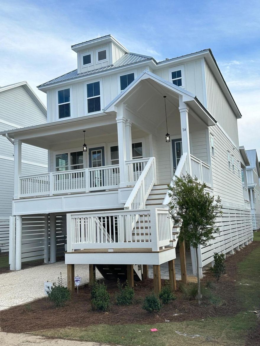 Location, Location, Location!  New home in sought -after central location, across the street from Cessna Landing County Park.  Park features boat launch, so bring your boats and kayaks!  Minutes to beach, shopping and restaurants.  Beach access is approx. 3.6 miles to Ed Waline Beach access.  This stunning home features 3 beds/2.5 baths, open concept, bright kitchen, quartz counter tops, walk-in pantry and LVP on the main level.  Enjoy your morning sitting on the back deck or front covered deck, also perfect for entertaining.  Primary bedroom is large and has spacious walk-in closet, ensuite bathroom has double vanities, and walk in custom tiled shower.  Backyard will be fenced in.