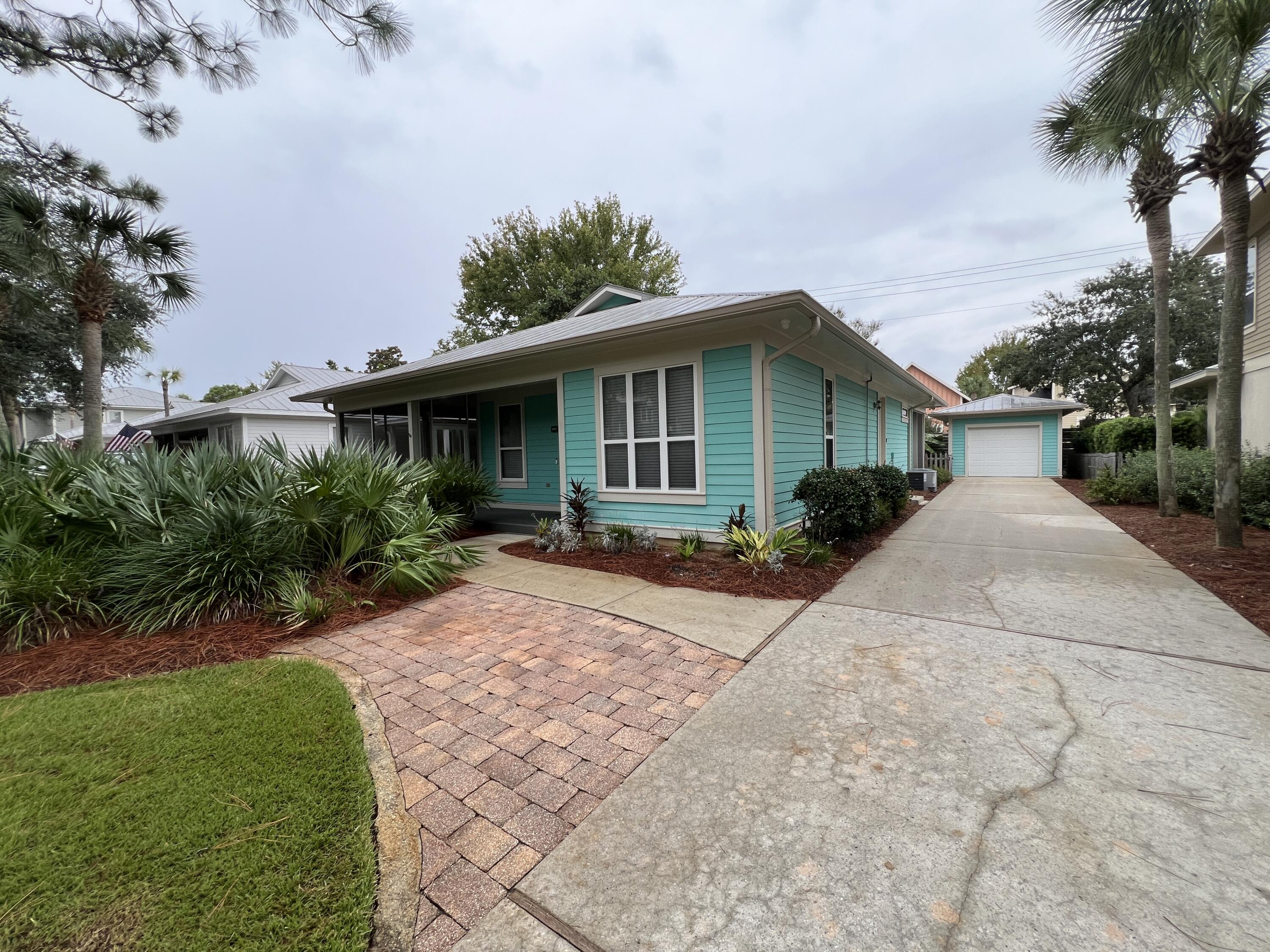 Discover your perfect coastal retreat in the coveted Crystal Lake neighborhood of Sandestin Golf & Beach Resort. This charming single-family home offers 3 bedrooms and 2 bathrooms, with a detached, oversized garage for extra storage and projects. The small bedroom features a wall-mounted Murphy bed, making an easy transition from home office to guest space. Enjoy a beautifully landscaped front yard and a fenced backyard, along with two screened porches for relaxing.Sandestin offers over seven miles of beaches, four championship golf courses, 15 tennis courts, community pools, a 226-slip marina, fitness center, spa services, and dining by celebrity chefs. Miles of pedestrian, bike, and golf cart paths wind through scenic groves of live oaks, lagoons, and manicured fairways. Residents have easy access to The Village of Baytowne Wharf and Grand Boulevard for shopping, dining, and entertainment.