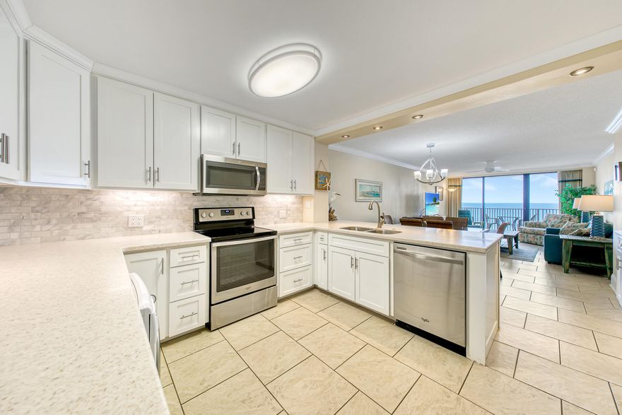 This is your chance to own your own turnkey vacation rental in a popular midrise condominium building overlooking the World's Most Beautiful Beaches. You or your guests can enjoy mesmerizing views of the glistening white beach sands and the emerald green waters of Florida's pristine Gulf from your private balcony. This renovated unit is a two-bedroom, two-bath with a king in the master, one queen and one single in the guest bedroom, and a queen sofa sleeper in the living room allowing the condo to sleep seven guests comfortably. What makes this unit extra special is that it comes with its own private covered parking stall and storage room. This unit is located in a prime spot at the end of the building with a view to the west, where you can enjoy beautiful sunsets.