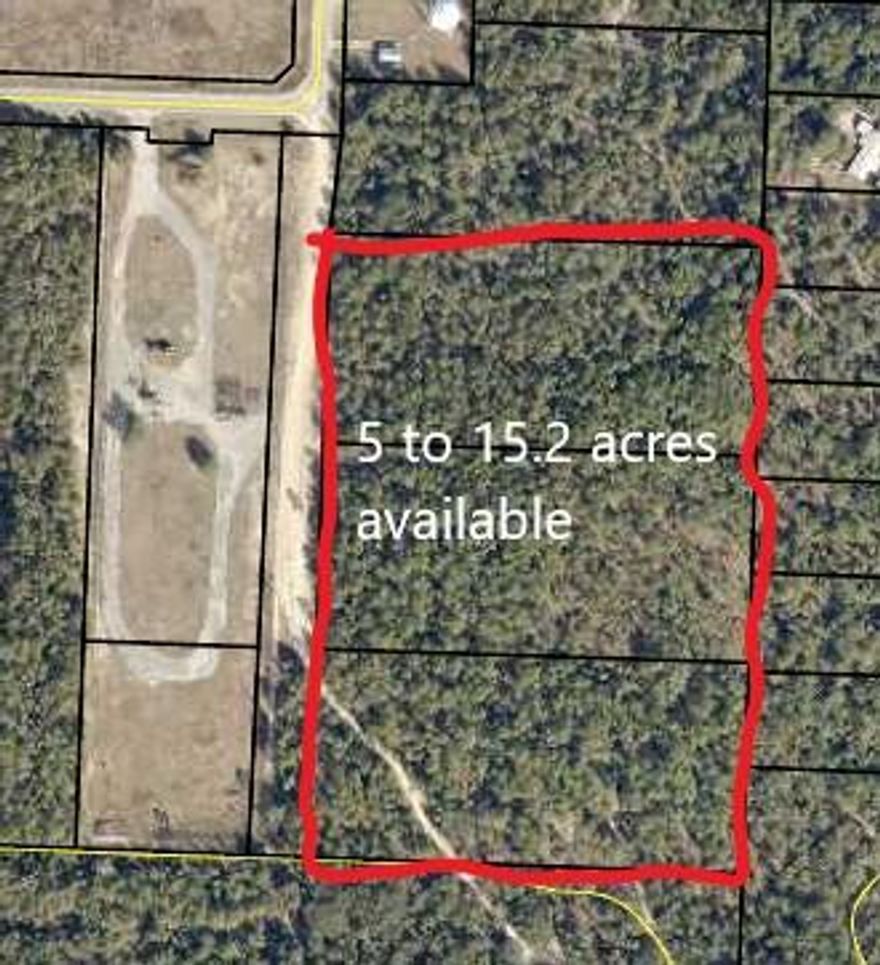 5 to 15.2 acres Industrial Zoned land available for sale in the Holt, FL. Industrial Park.   Will divide into 5, 10 acres, OR purchase all 15.2 acres.  Located just off the paved road.  Electric and Water available, no sewer.  Level land with slight slope.   Just off of Interstate 10 and east of Pensacola, FL. and west of Crestview, FL.