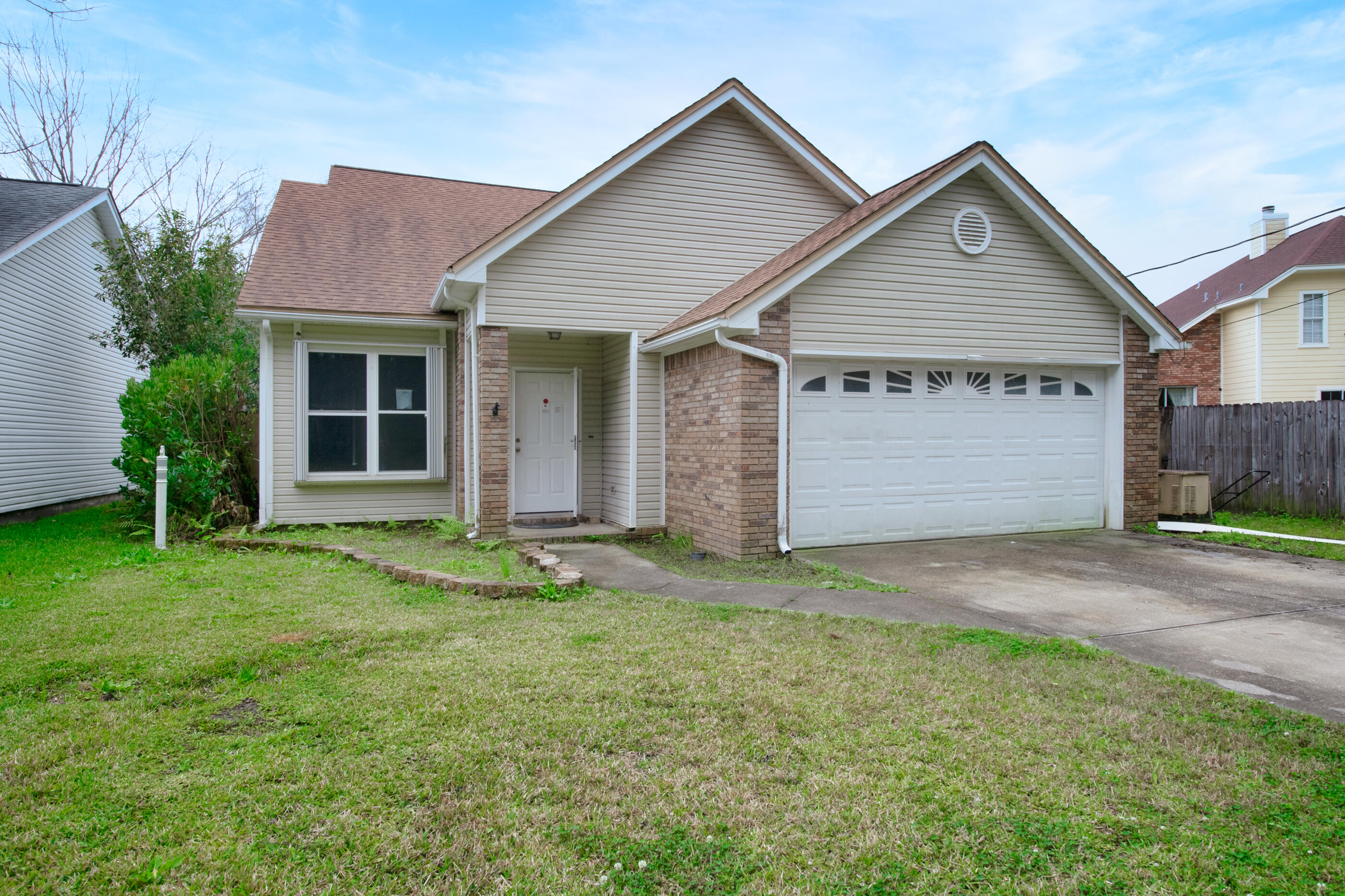 3 bedroom and 2 bath home with 1617 sq ft available in Fort Walton Beach! The kitchen features a breakfast bar that seats two and opens to the dining and living room with vaulted ceilings! The flooring throughout the home is tile laid on the diagonal and solid wood. The bathrooms have been updated to include new cabinetry, cultured marble counter tops, oil rubbed bronze fixtures and lighting! The master bedroom features vaulted ceilings, tiled flooring, and new lighting!