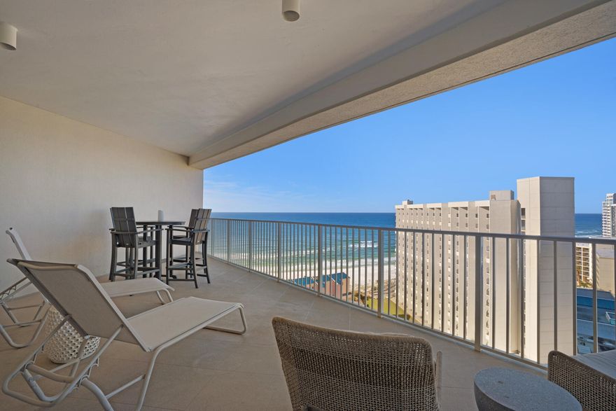 Gorgeous renovated two bedroom two bath unit located within the gated community of Tops'l Beach and Racquet Resort. The resort encompasses 52 acres and 600 feet of private beach front.  The Tides building is gulf front offering an upper tier pool for the Tides building only, along with a gulf front pool for the community.  Updated in 2020 in a crisp clean color palette.  New cabinetry, quartz counter tops, stainless appliances, designer lighting, popcorn removed from the 10 foot ceilings, upscale furnishings by Lovelace Interiors. Currently a short term rental with $72K gross in 2022 bookings. Tops'l Resort offers an amazing lifestyle for owners with so many amenities within gates.  Located within minutes to Grand Blvd and many great dining options. GROSSED $74,587.90 in 2022.