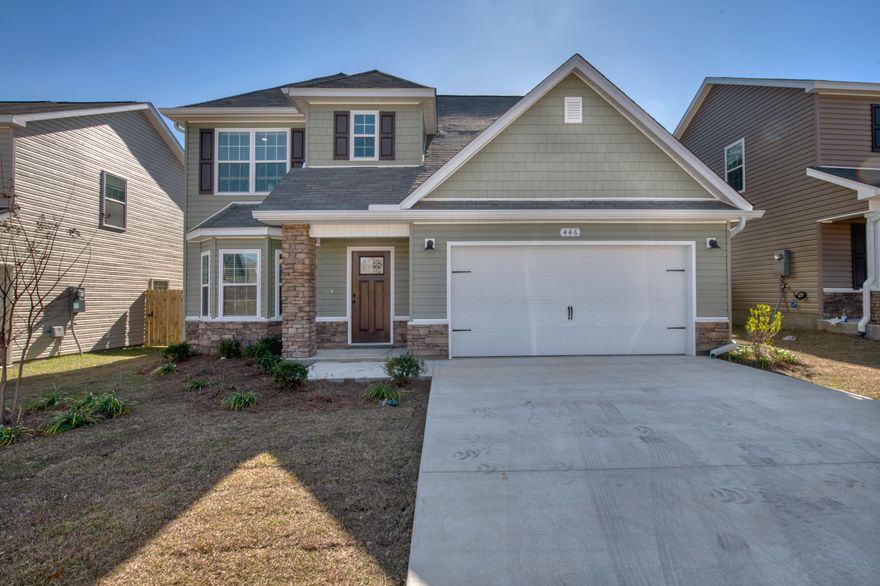 Estimated completion date Dec. 1st. This craftsman home is located 14 miles from Duke Field, adorns a spacious open downstairs floor plan. Light & bright eat-in kitchen with Ivory cabinets,Toasted Walnut laminate flooring, breakfast bar,adjoins the dining room and Family room area.Flex room or 5th bedroom downstairs off the foyer.Three additional bedrooms upstairs along with the Master suite. Both baths with tile floors, spa sinks, & caf cabinetry. Decorative Columns, cedar shake vinyl siding & stone accent the exterior of the home. Actual colors may vary and are subject to change. Fully sodded and landscaped. Seller will pay $3000 of buyers closing costs with the use of a preferred lender. Pictures shown are of prior built home. Same floor plan, color selections may vary.