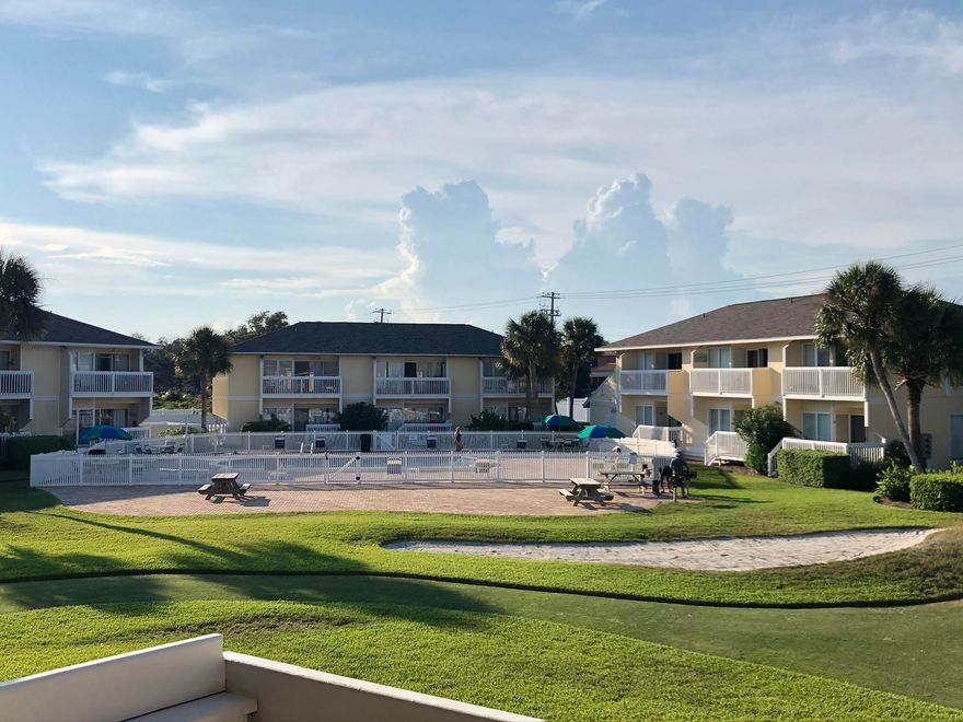 Cute as can be!  Bright and Light! Plantation Shutters, Tiled Floor, New interior paneled doors, cute furniture piece  for the vanity,  large breakfast bar.   One bedroom condo in the gated Sandpiper Cove community overlooking hole #9 putting green and  swimming pool.  Sandpiper cove is located on 43 acres to include 1100 feet of deeded beach with a beachside pavillion with snack bar and restrooms.   Popular 9 hole par 3 golf course, 5 pools (2 heated in winter) 3 hot spas, 6 tennis courts. Canal docking by reservation as available, boat slips on harbor as available for annual lease. On site boat launch. Seasonal beach service   Louisiana Lagniappe Restaurant is located on the Harbor side of Sandpiper with Great Food and Beautiful Sunsets.