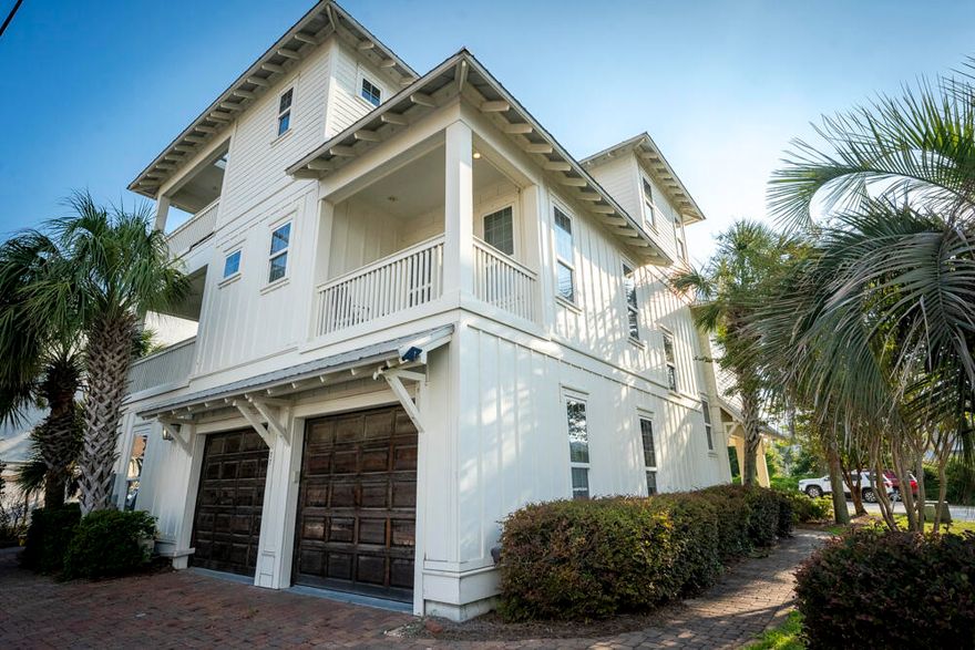 Beach living at it's best.  This costal home offers  beautiful panoramic gulf views with prominent positioning in the heart of Miramar Beach characterize this masterful residence which offers over +3,800 sq ft of living space spanning an impressive four-story vertical footprint which allows for sweeping gulf vistas. This property conveys with a 70'x 60' additional vacant land footprint allowing exceptional room for growth including a potential gulf view carriage house, larger pool, etc. Exceptional investment opportunity through proven vacation rentals.  This five bedroom home, prominently situated just a half block off the gulf with close proximity to Pompano Joes restaurant and beach access.
