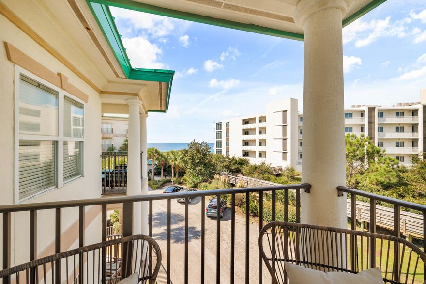 Rare opportunity to own a fully-furnished residence with everything you need:  gulf views, elevator, garage, deeded beach access and over 1600 square feet of thoughtfully designed living space. Welcome to Legacy, south of 30A gated beach community, perfectly positioned in the heart of Seagrove. Seller can add 3rd Bedroom before closing or provide credit. Impressive rental potential of $74,000 annually makes this a compelling turn-key investment opportunity or perfect second home.