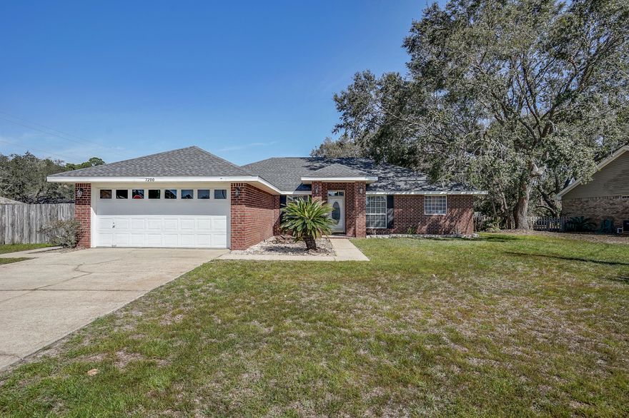 BRAND NEW ROOF AND A/C UNIT INSTALLED IN MARCH 2021! Incredibly well-maintained all brick home in the heart of Navarre. Close to everything, including the beach, air force base, shopping and dining!Don't miss this open split bedroom floor plan with fireplace in the huge living room and breakfast nook off the kitchen. Save on energy bills with all the natural light throughout! There are 3BR, 2 full baths, and a bonus room near the entrance perfect for a home office, gym or game room. The master bathroom offers his and hers walk-in closets and double vanities, a private water closet, garden tub and walk-in shower.Enjoy the great outdoors in your huge, partly shaded fenced-in backyard!Call today for a private tour