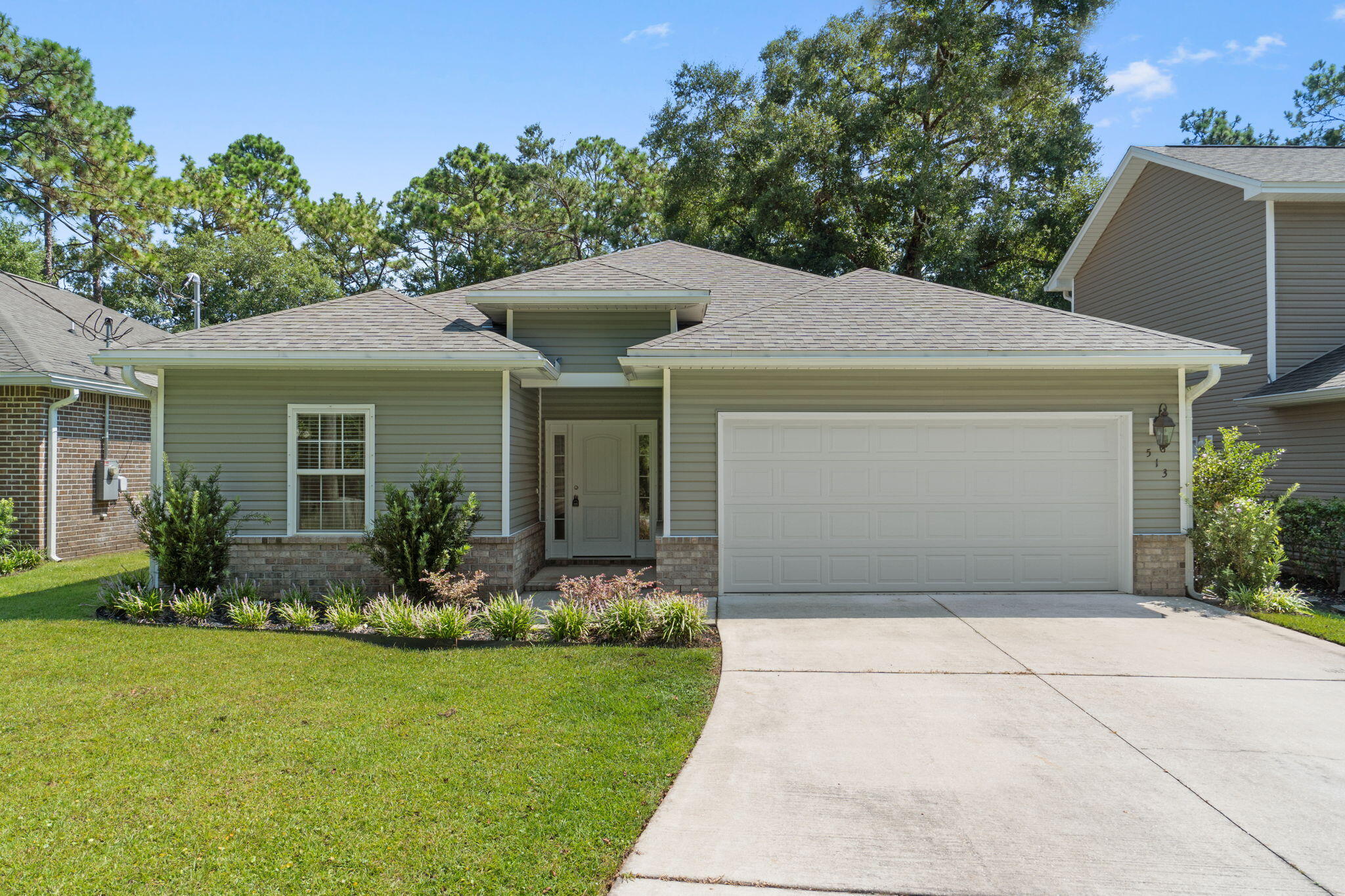 4BR/2.5BA home with office in Valparaiso, offering quick access to Eglin AFB and the beaches. This beautifully maintained home features quartz countertops on all counters, luxury vinyl plank flooring, stainless steel appliances, and upgraded cabinetry.The primary suite boasts a custom walk-in closet, barn door, and upgraded finishes. A board & batten feature wall adds character, while the laundry room includes extra cabinetry for storage. Outdoors, enjoy a covered back porch, large backyard, and a fire pit area perfect for gatherings. With modern upgrades, thoughtful details, and a prime location, this home feels brand new and is truly move-in ready.