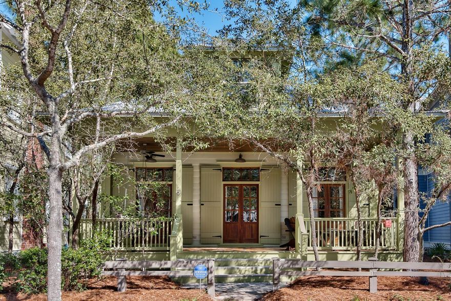 As your buyers walk onto the porch they will feel the history of happy memories made at this home. Planned, used and loved as a family vacation home only, the care of this home will be obvious when you walk thru the door. After your buyers catch their breath, they will not be able to take in everything at once - tin ceilings, transoms, gorgeous brand new hardwood floors, a brand new kitchen that feels timeless, shiplap on every wall, elegant but casual furnishings (which all convey) and details too numerous to mention. The location of the home across from Camp Watercolor speaks for itself - so near this first amenity to be renovated yet so private with no other homes across the street. The hanging bed swing will be someone's favorite spot but there is something for everyone in this most magical place.  First floor master with two other guest rooms with en-suites, powder room for the many guests this home will attract, nooks and crannies for books, photos and games.  Ascend the wide staircase and watch the surprise on your buyer's faces as they encounter the most charming of beds tucked into the upper hallway nook.  Then enter the 600 square foot children's domain currently outfitted with double beds, a television lounge and don't forget to peak into the large cubby playrooms (one for the boys and one for the girls)!  The kids will love putting away their belongings in the Camp Cubbies and taking their baths in the claw foot tub.  Room for lots more little overnight guests that love sleep-overs with the other kids!  Finally, relax on the serenely furnished back porch overlooking ample parking and a large storage shed for bikes and water toys.  This is one not to be missed!