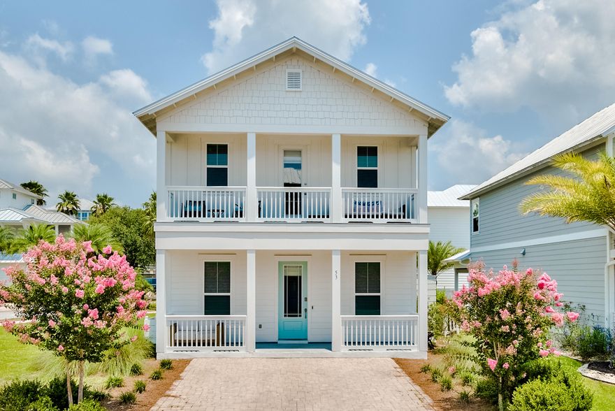 Enjoy life at Grande Pointe in Inlet Beach with private access to Lake Powell, a rare coastal dune lake, just moments from the sugar-white sand beaches of South Walton. Projections are $73,000 and all furnishings convey. Tucked away just north of Scenic Highway 30A, this three-bedroom, two-and-a-half bath home has a delightful two-story floor plan with covered porches. Freshly painted on the exterior as well as interior bedrooms. As you enter this lovely home you will find 10-ft. ceilings and beautiful hardwood throughout common areas and plush carpet in the bedrooms. The kitchen has been designed with the gourmet chef in mind with granite countertops and stainless steel Electrolux appliances including gas cooktop, dishwasher and wall oven